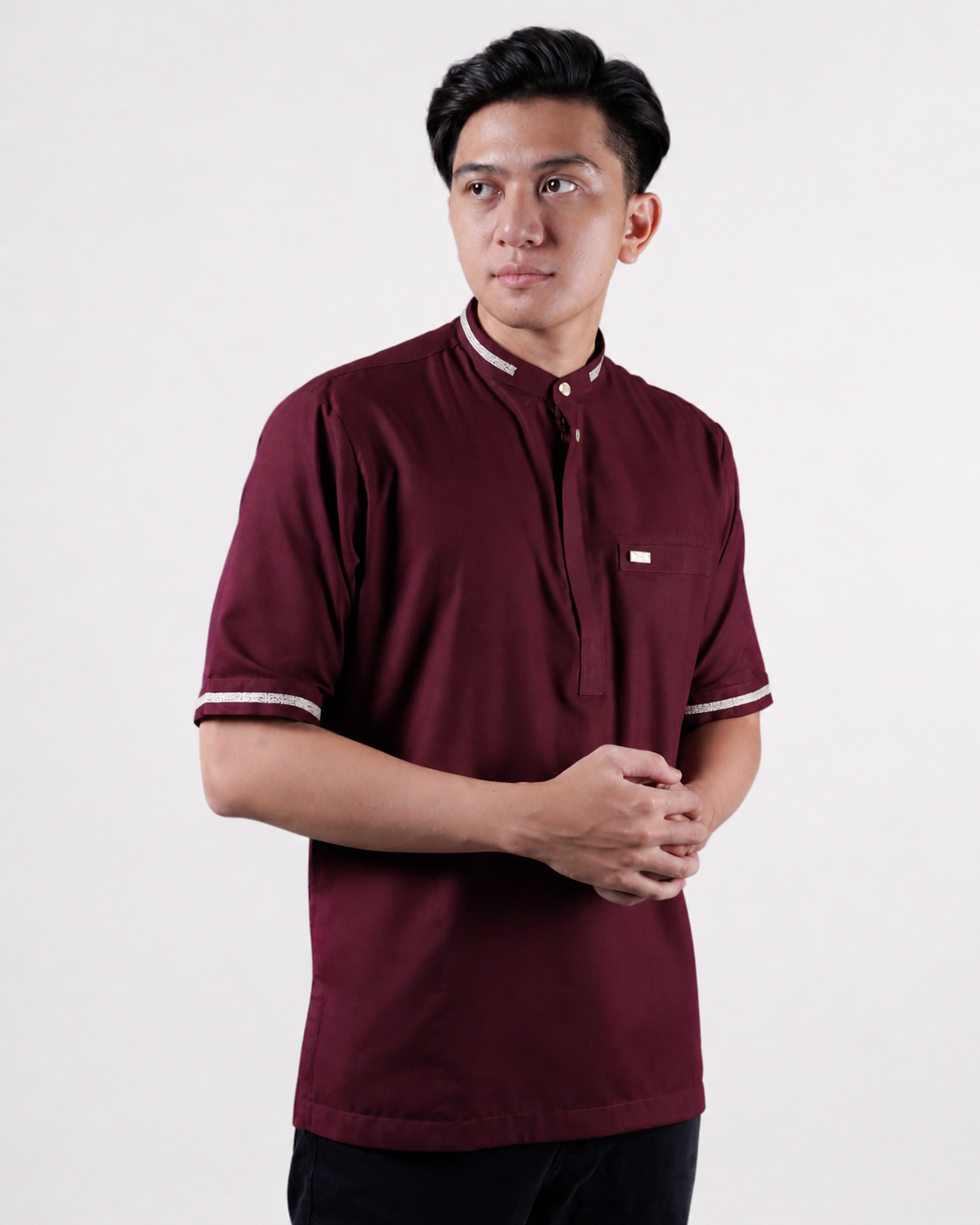 Qori Apparel Signature Zaid Kemeja Koko Lengan Pendek ZAI-1