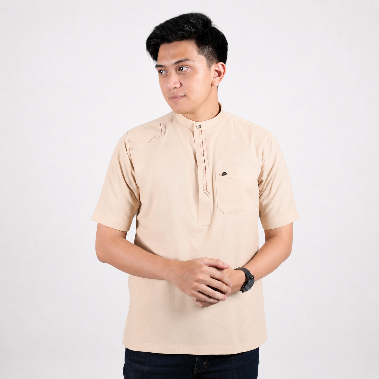 Qori Apparel Signature Hassan Kemeja Koko Lengan Pendek HAS-1