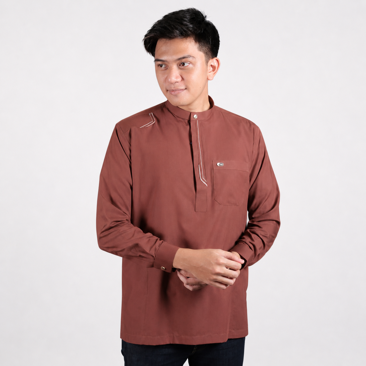 Qori Apparel Signature Hassan Kemeja Koko Lengan Panjang HAS-2