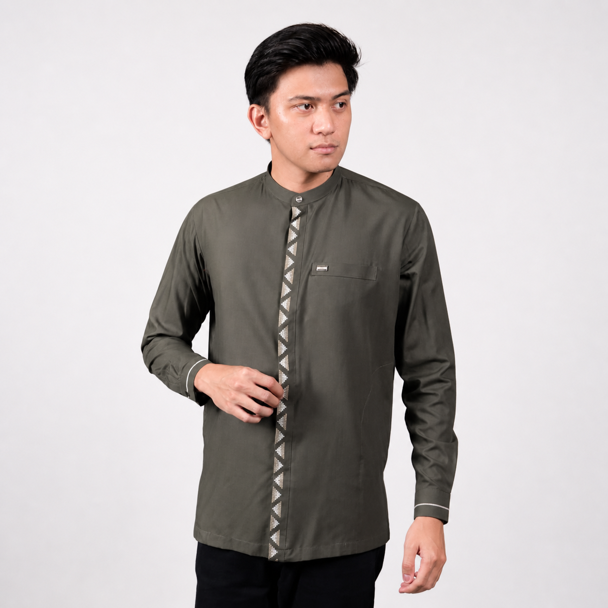 Qori Apparel Signature Nu'aim bin Mas'ud Baju Koko Casual (Lengan Panjang) NUA-2