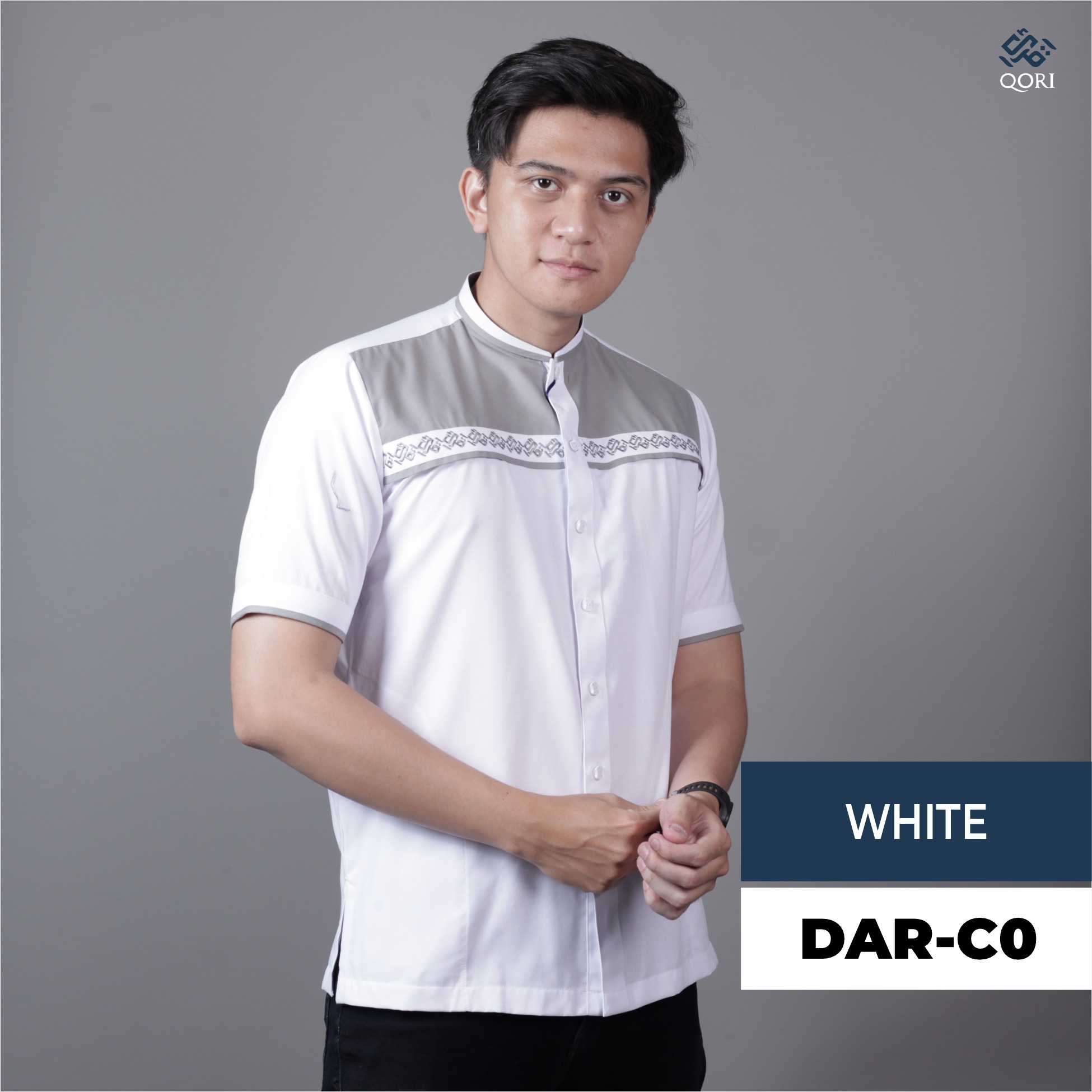 Qori Apparel Casual Reguler White Series Kemeja Lengan Pendek - 25/26
