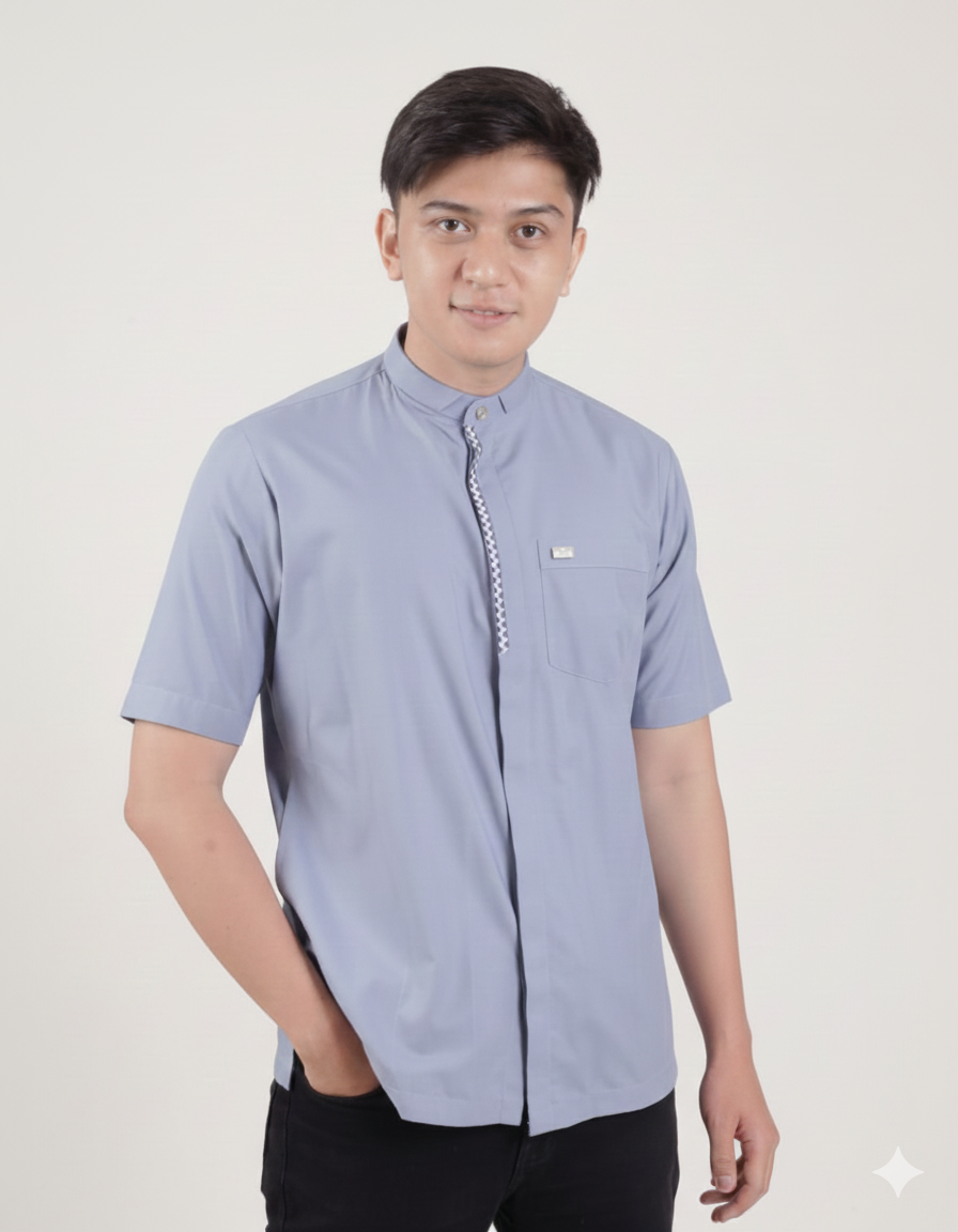 Qori Apparel Signature Uwais Al Qarni Kemeja Koko Lengan Pendek UWD-1