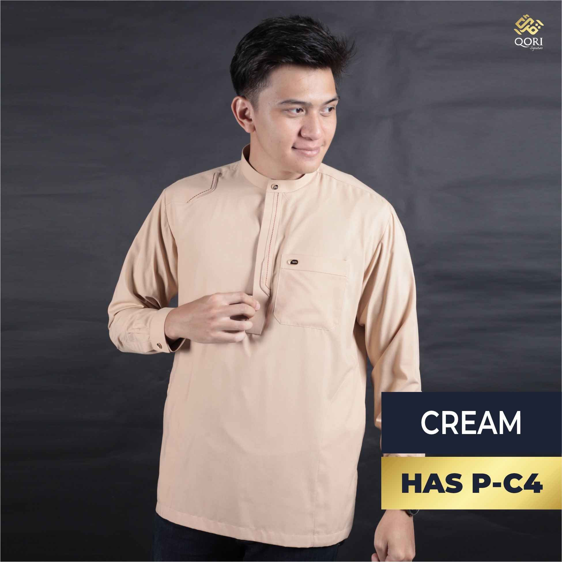 Qori Apparel Signature Hassan Kemeja Koko Lengan Panjang HAS-2