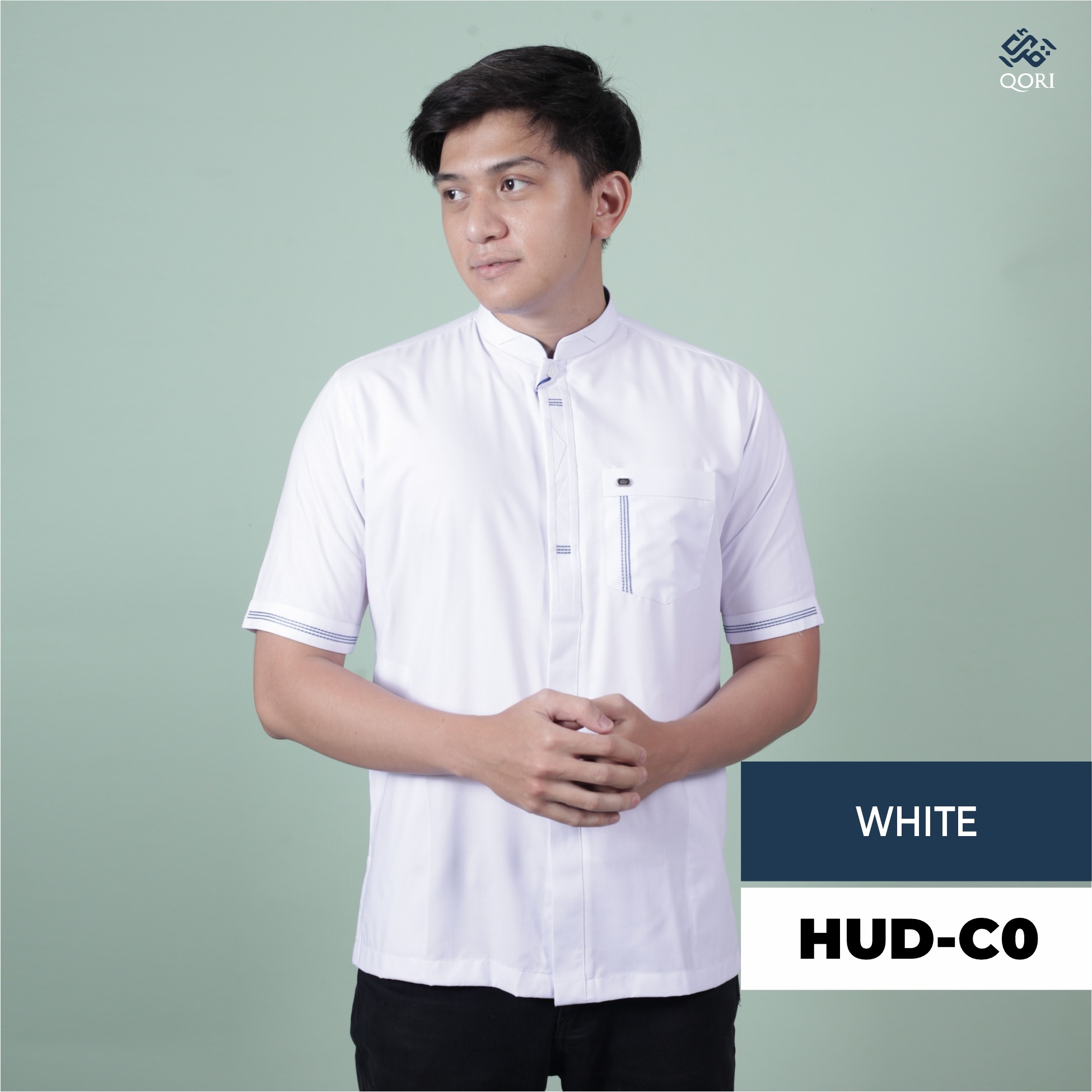 Qori Apparel Casual Reguler White Series Kemeja Lengan Pendek - 25/26