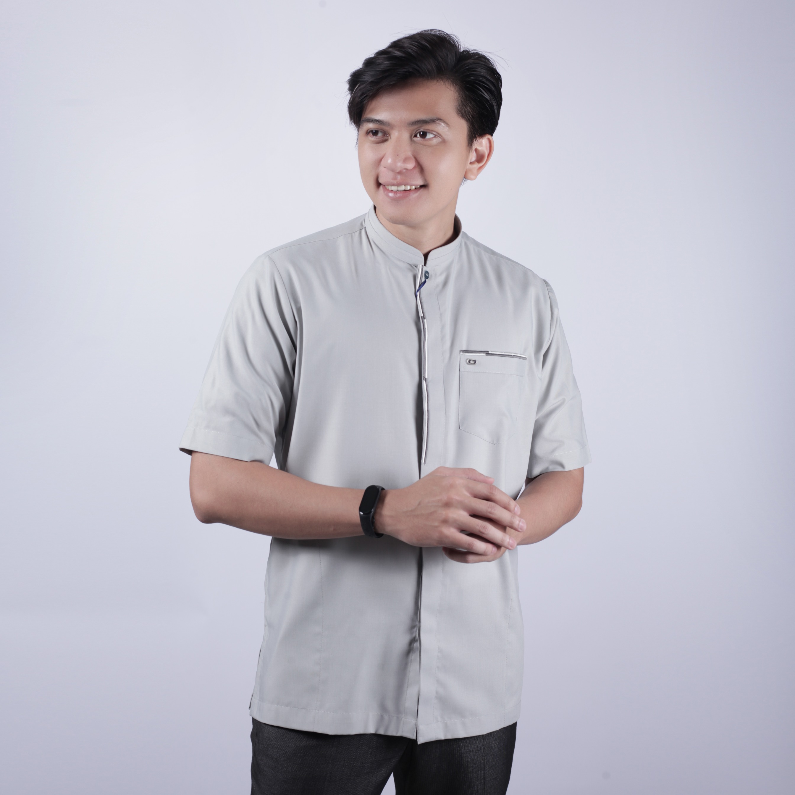 Qori Apparel Kemeja Koko Lengan Pendek Sawad Reguler Series SWD-1