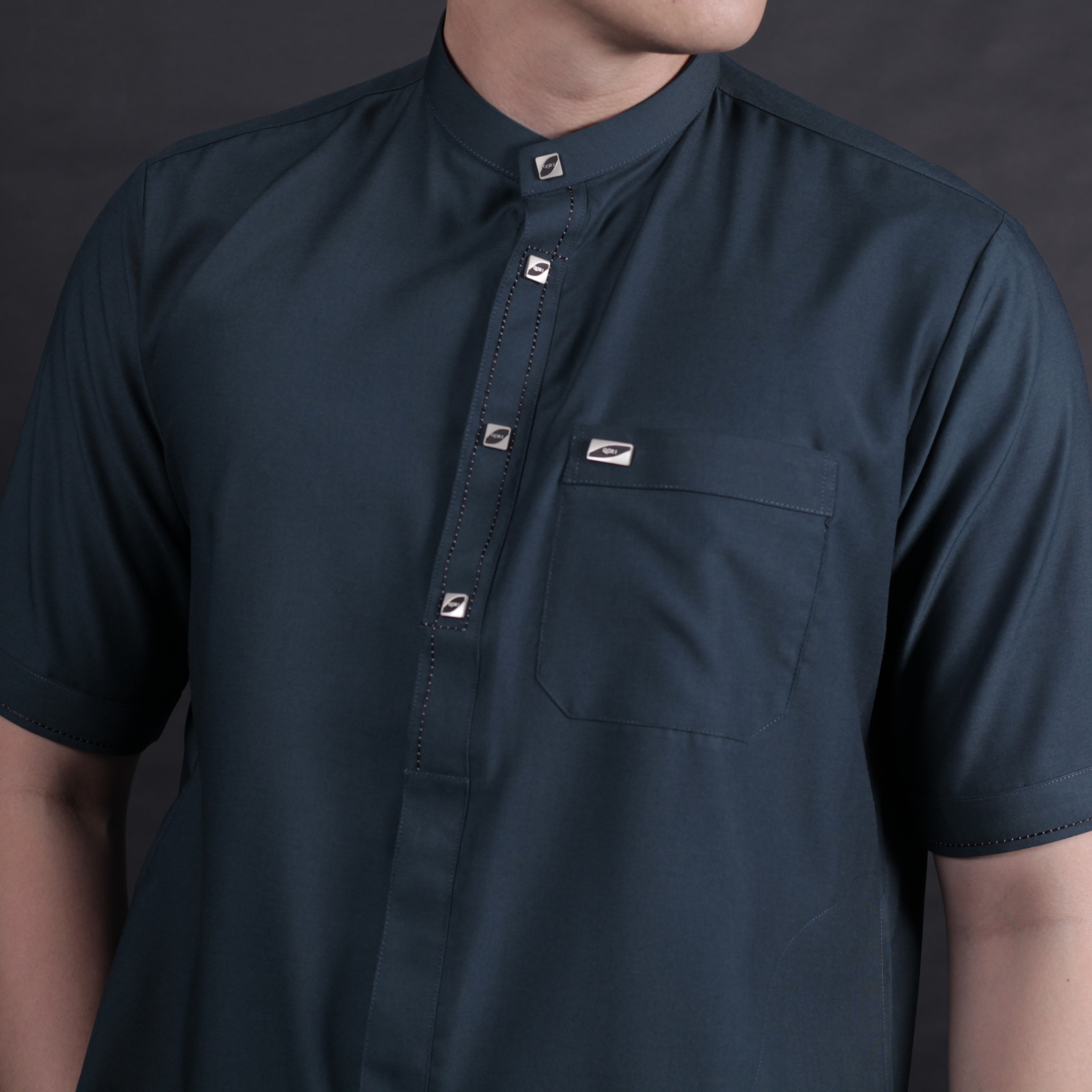 Qori Apparel Signature Buraidah bin al-Hushaib Baju Koko Casual Lengan Pendek BUR-1