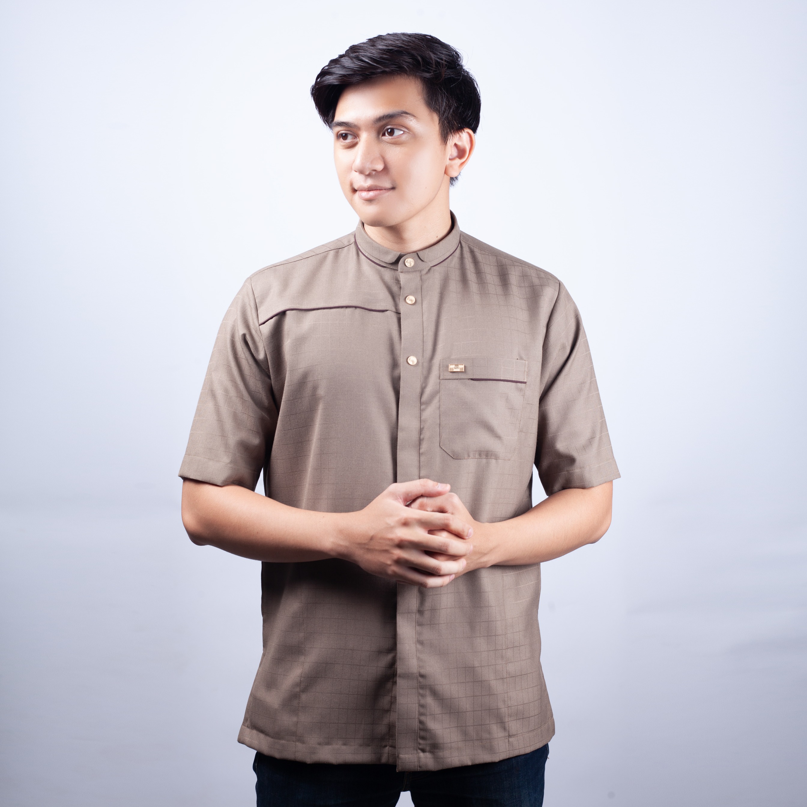 Qori Apparel Signature Zaid Kemeja Koko Lengan Pendek ZDM-1