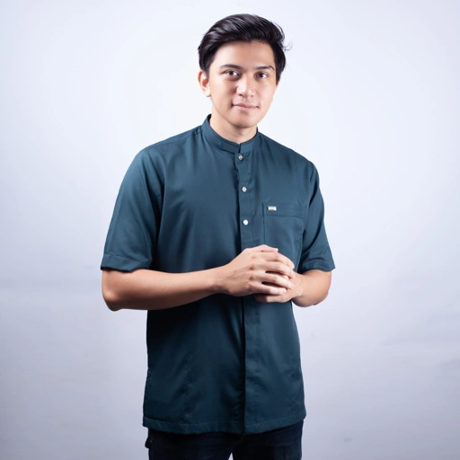 Image of Qori Apparel Signature Mu'adz bin Jabal Baju Koko Pria (Lengan Pendek) MDZ-1