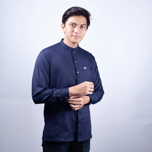 Image of Qori Apparel Signature Mu'adz bin Jabal Baju Koko Pria (Lengan Panjang) MDZ-2