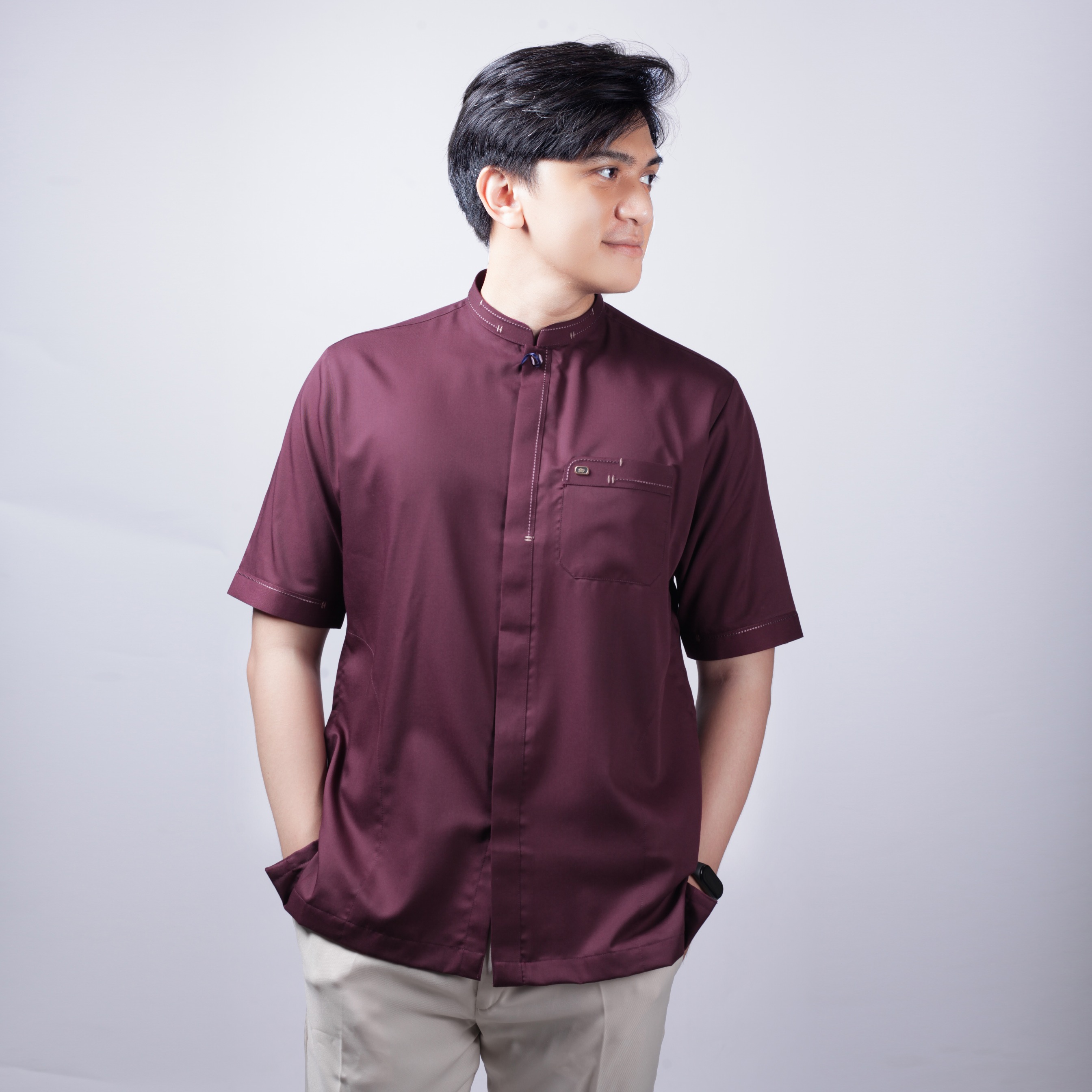 Qori Apparel Reguler Tsabit Kemeja Koko Lengan Pendek TSQ-1