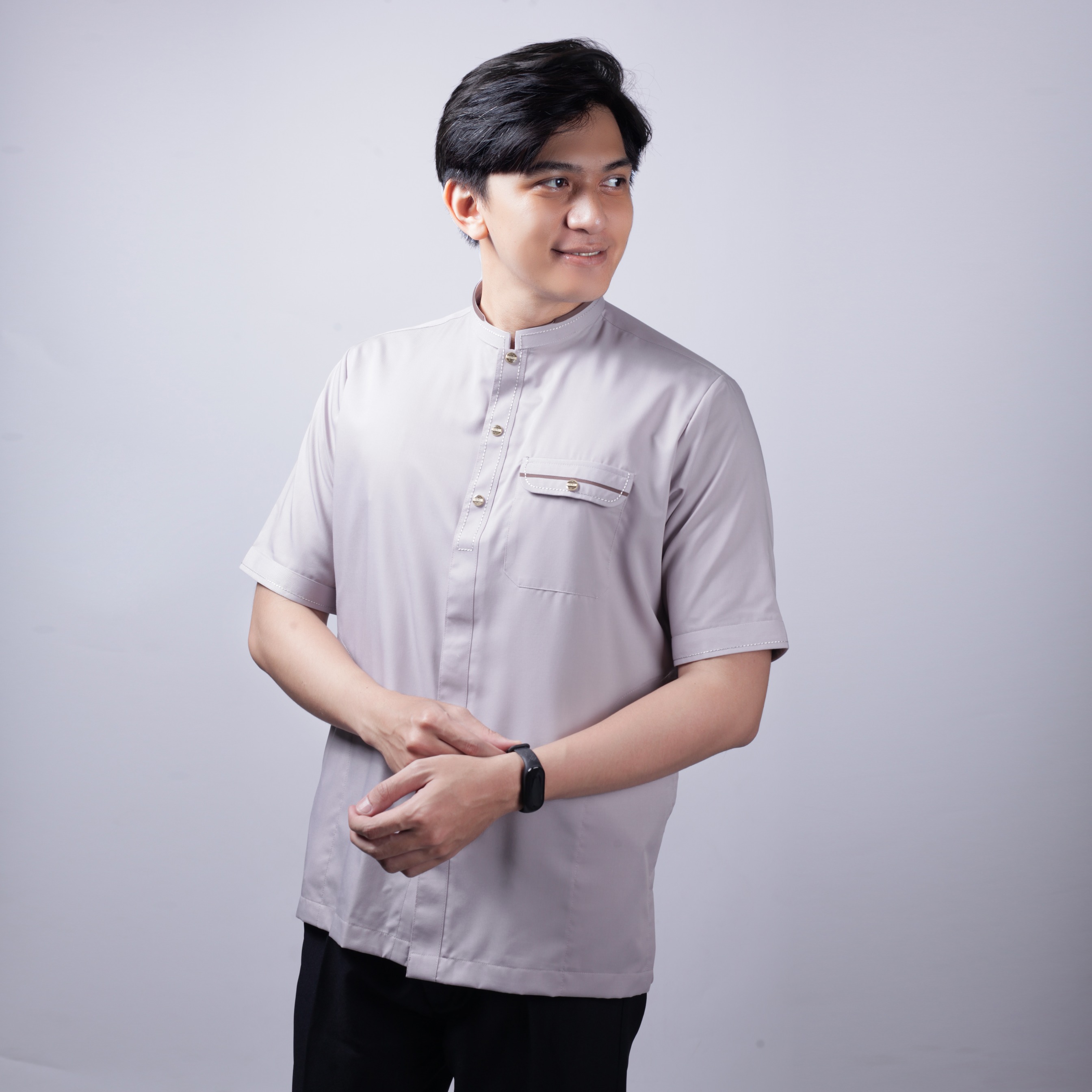Qori Apparel Signature Syuraih Kemeja Koko Lengan Pendek YUR-1