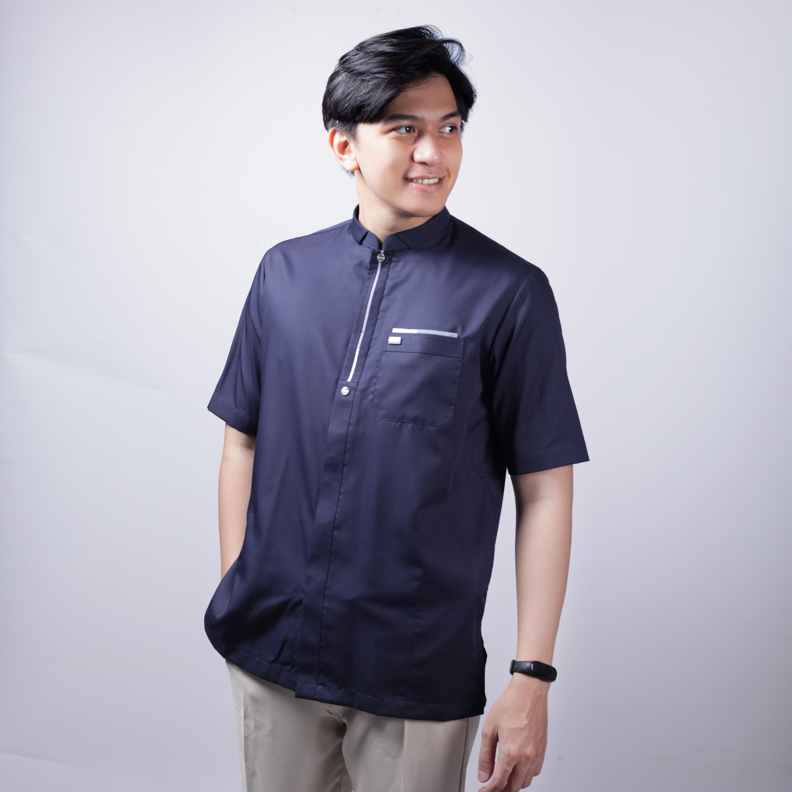 Qori Apparel Signature Abu Al-Ash Kemeja Koko Lengan Pendek ABL-1