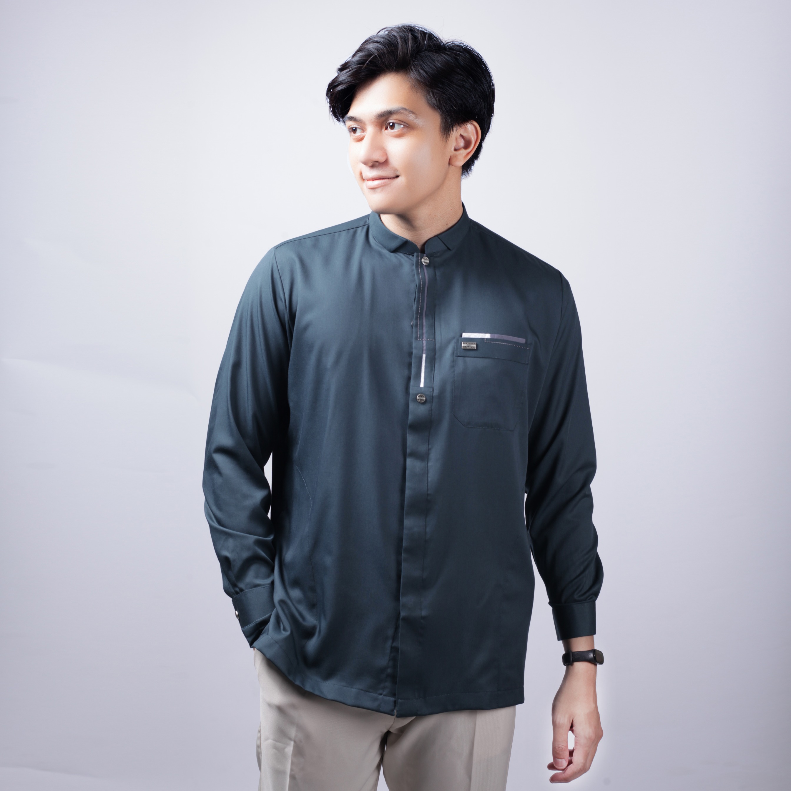 Qori Apparel Signature Abu Al-Ash Kemeja Koko Lengan Panjang ABL-2
