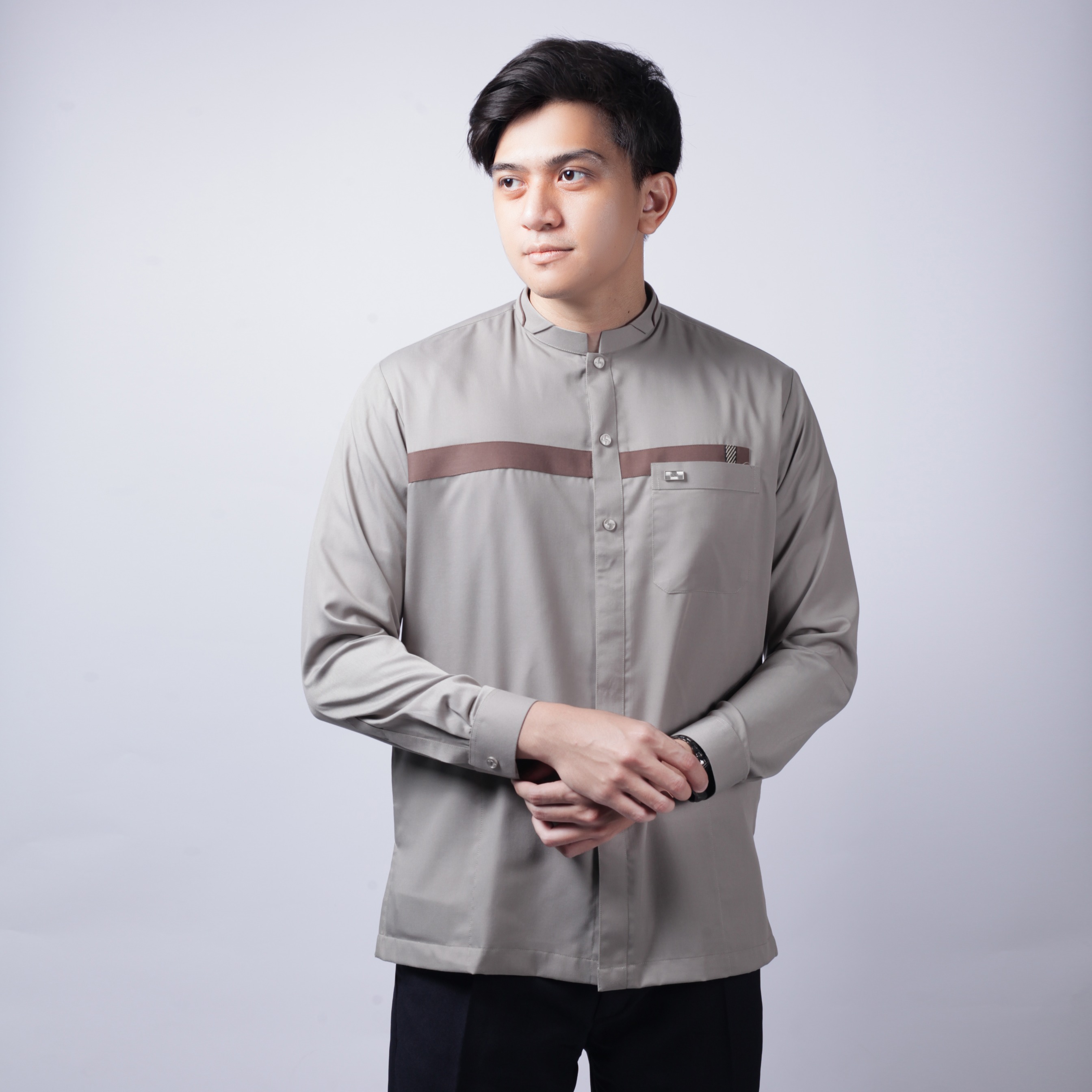 Qori Apparel Signature Nuqadah Al Asadi Kemeja Koko Lengan Panjang QAD-2