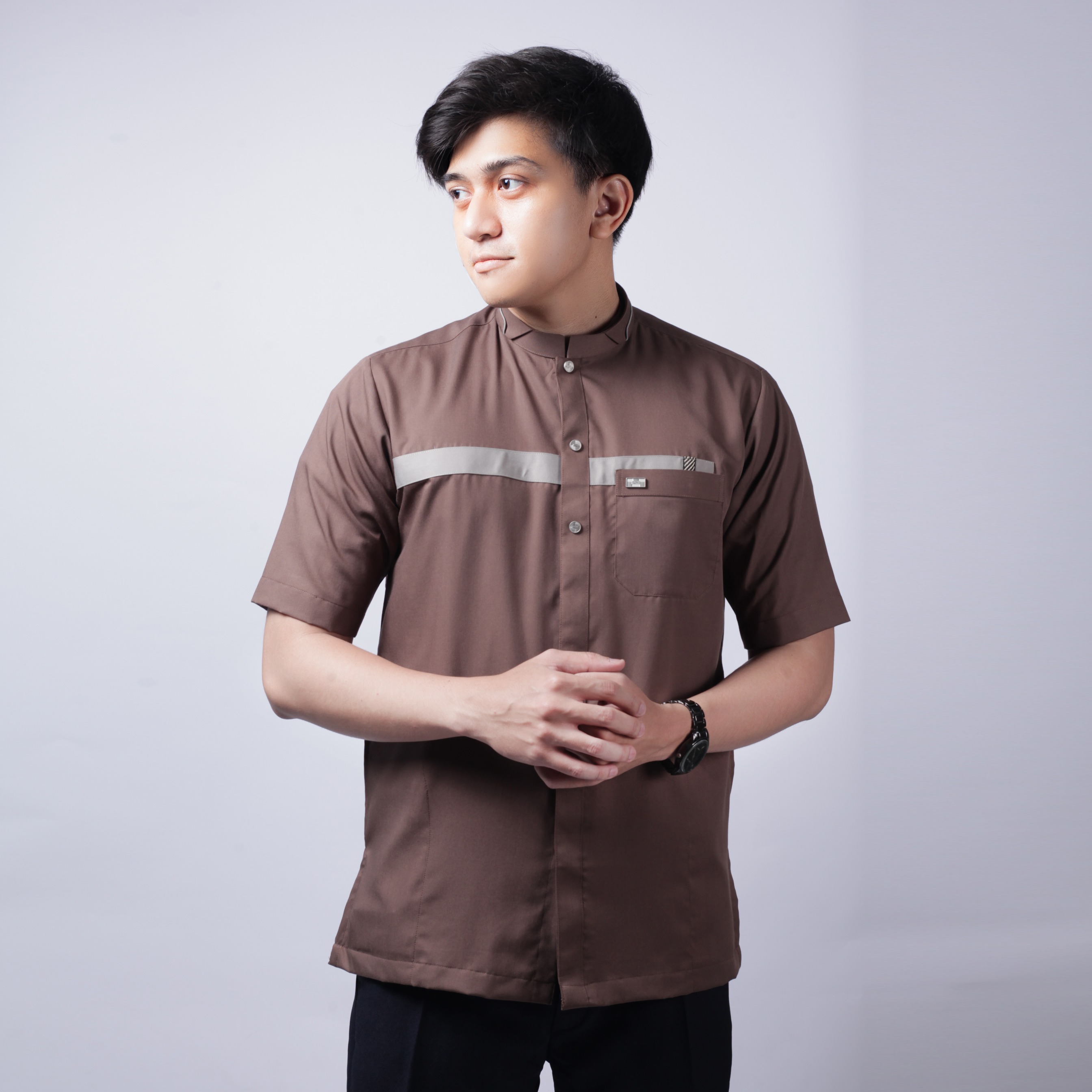 Qori Apparel Signature Nuqadah Al Asadi Kemeja Koko Lengan Pendek QAD-1