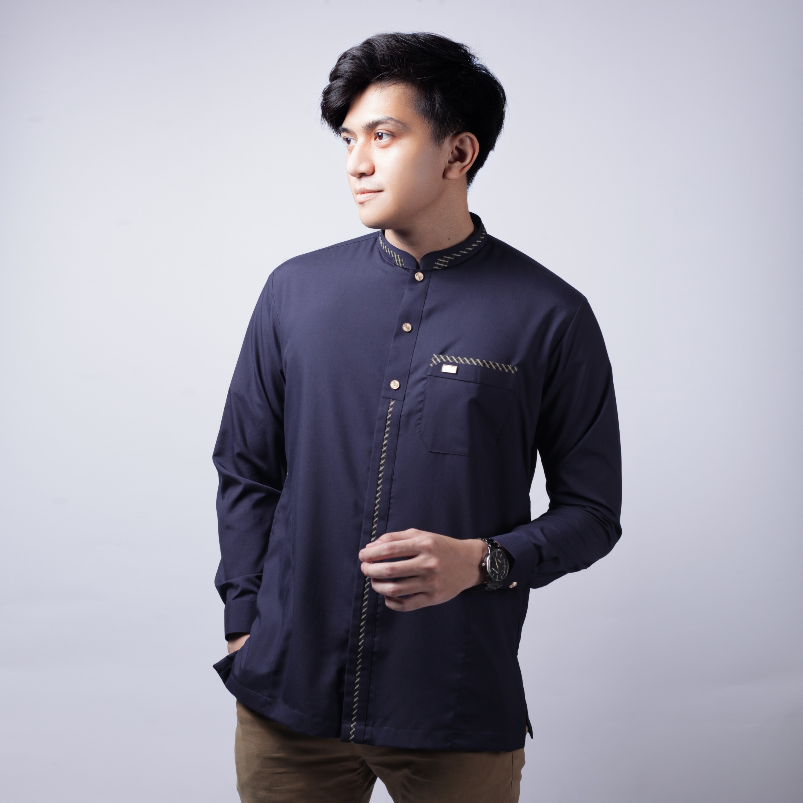 Qori Apparel Signature Labid bin Rabiah Kemeja Koko Lengan Panjang ABI-2