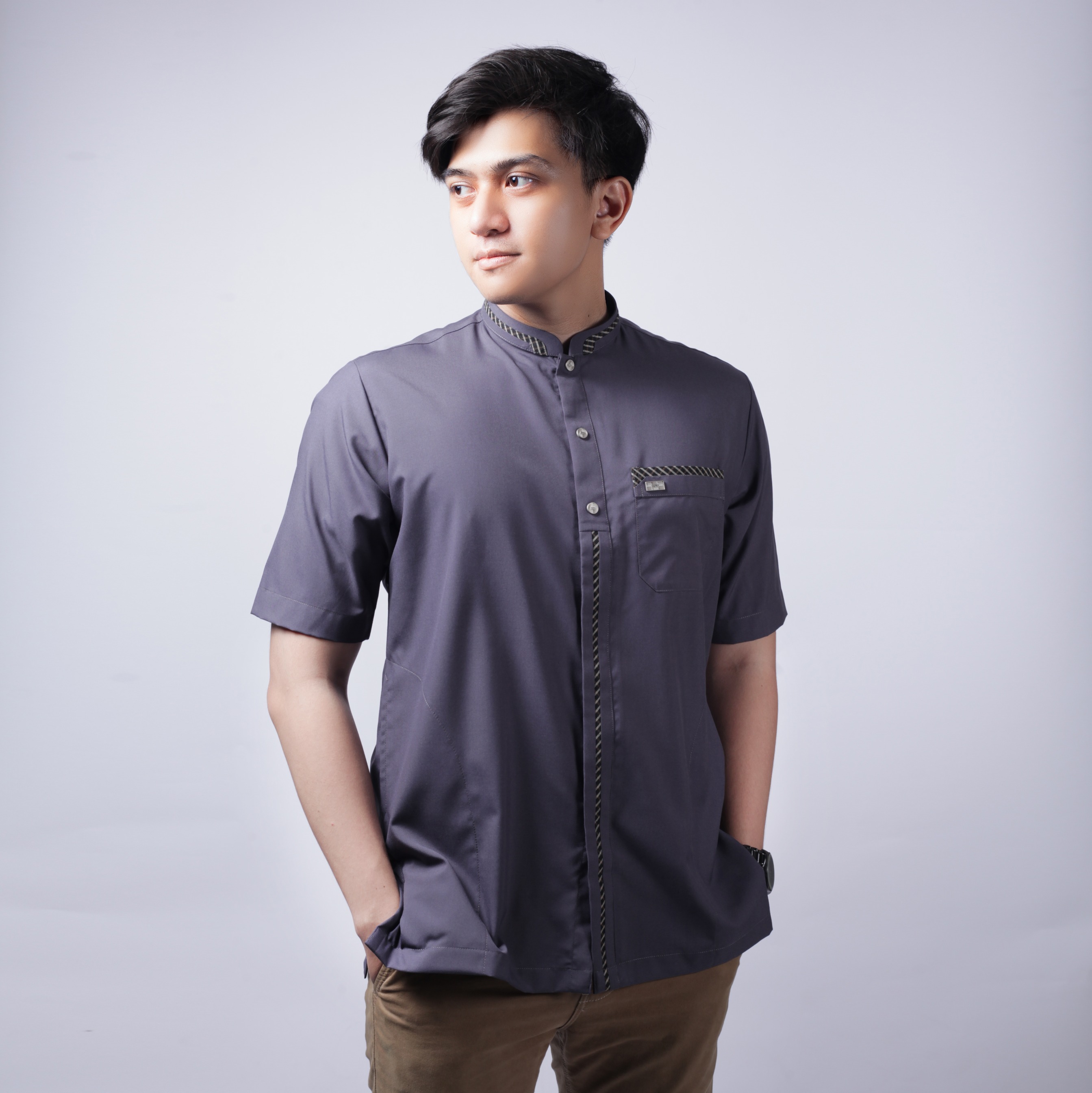 Qori Apparel Signature Labid bin Rabiah Kemeja Koko Lengan Pendek ABI-1