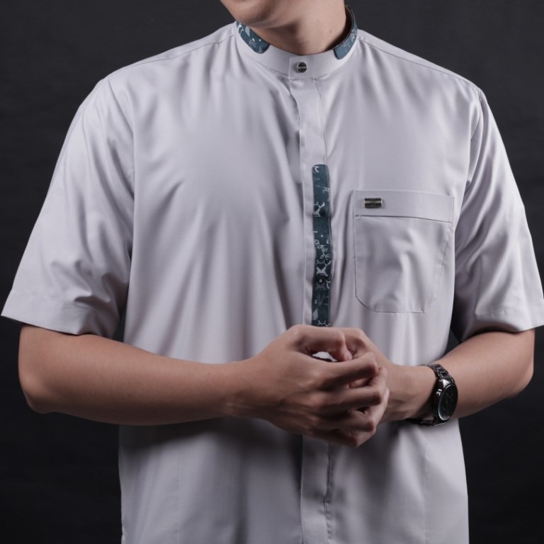 Qori Apparel Signature Nu'man Bin Basyir Kemeja Koko Lengan Pendek NUB-1