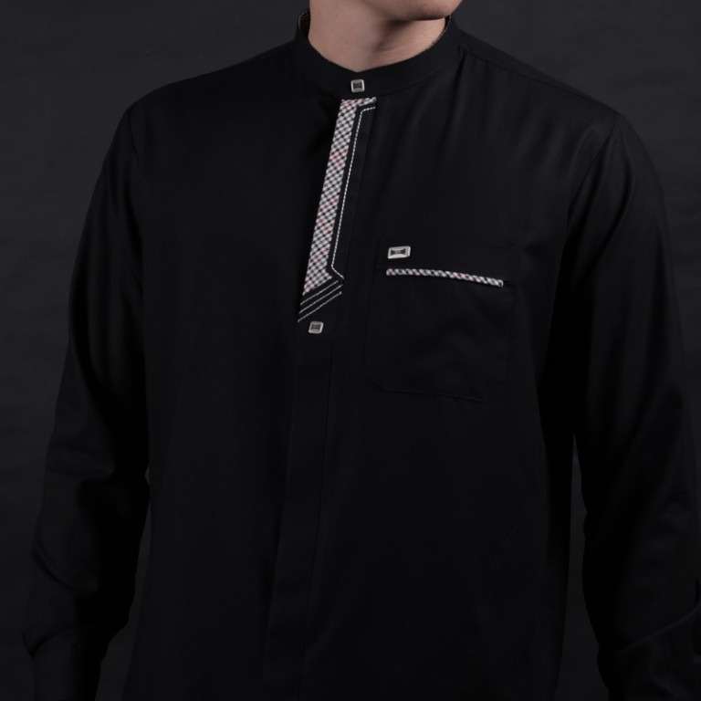 Qori Apparel Signature Nu’man bin Malik Baju Koko Pria Lengan Panjang NAN-2