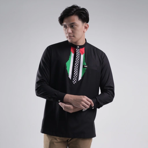 Image of Qori Apparel Signature Baju Koko Palestina (Lengan Panjang) QGZ-2