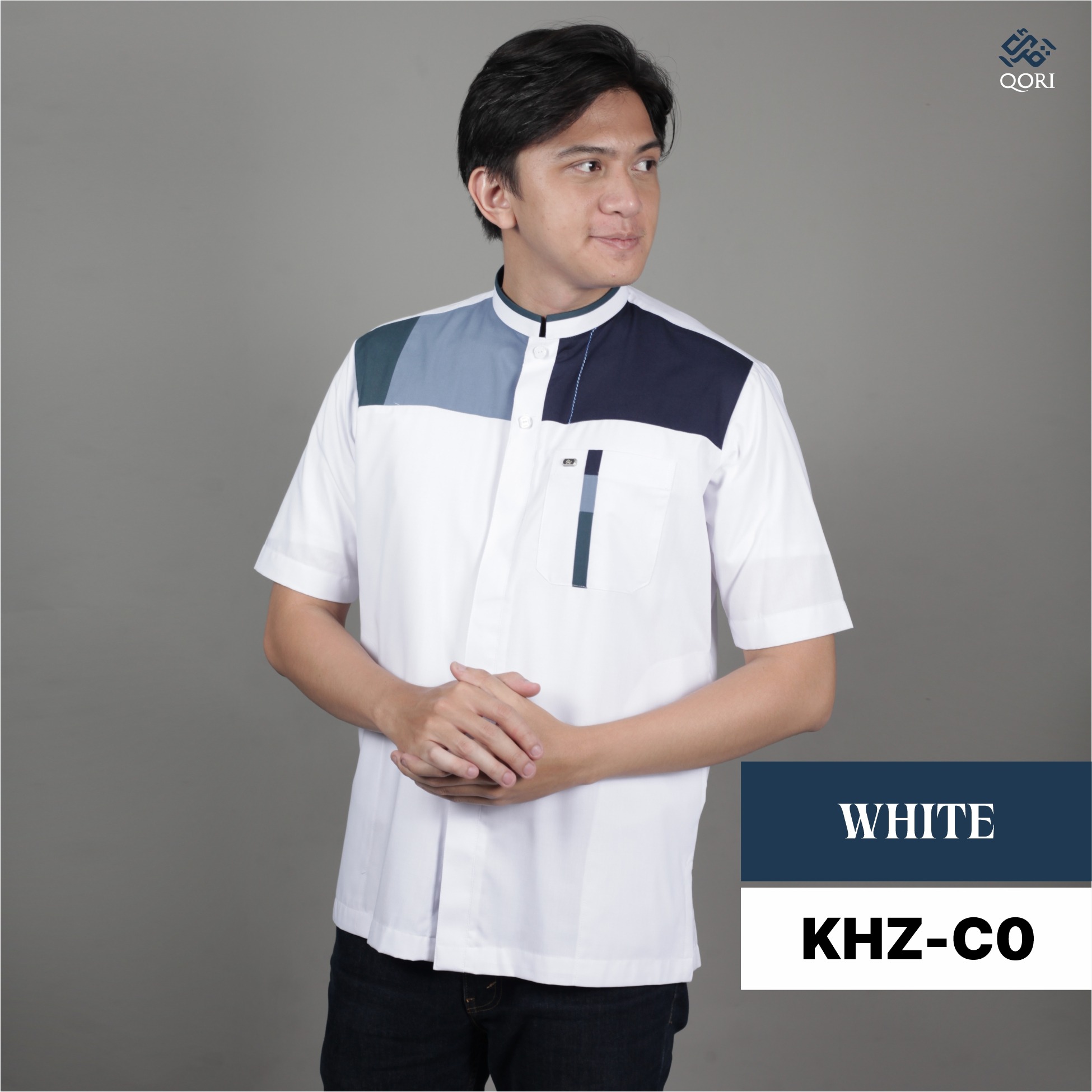 Qori Apparel Casual Reguler White Series Kemeja Lengan Pendek - 25/26
