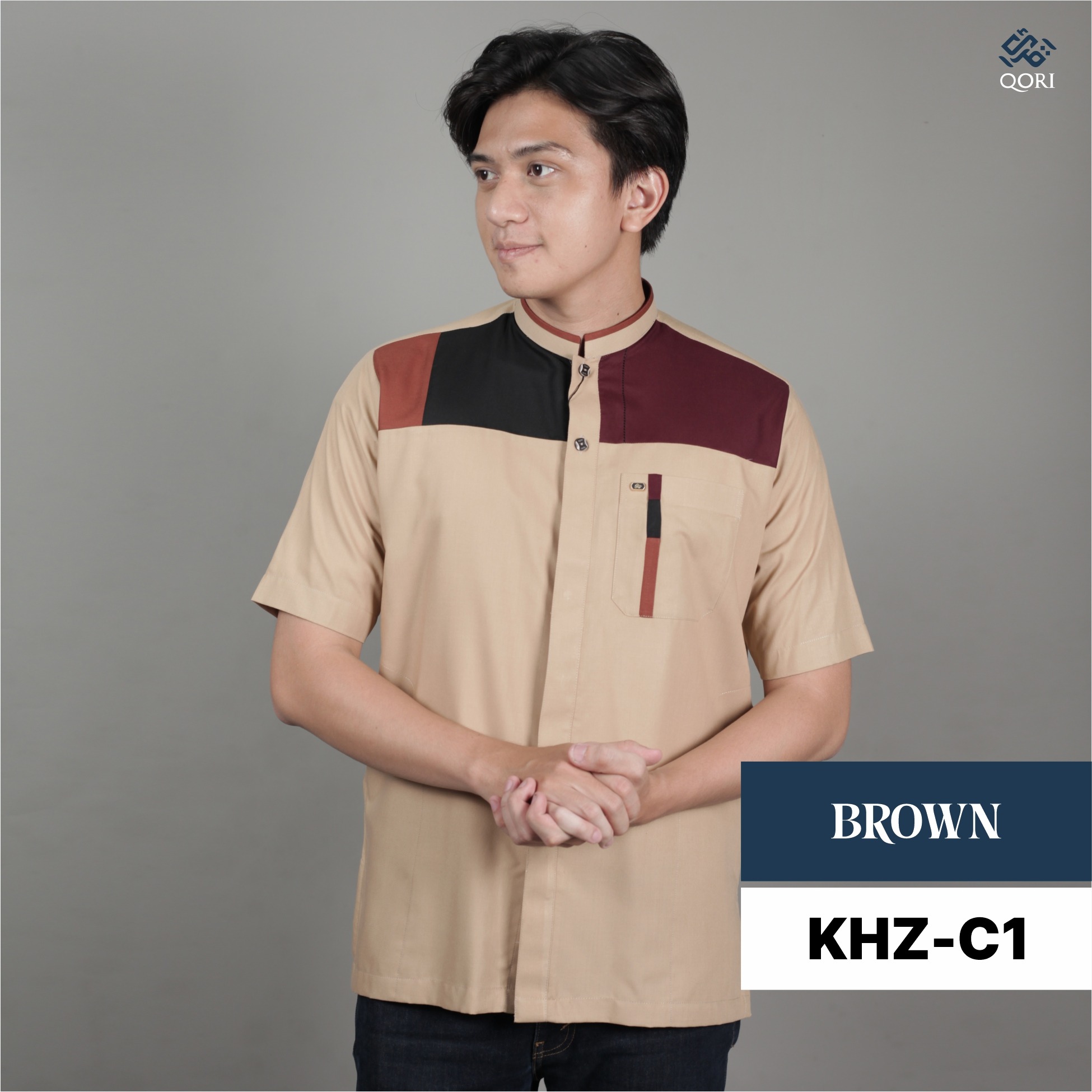 Qori Apparel Baju Koko Casual Khuzaimah (Lengan Pendek) KHZ-1