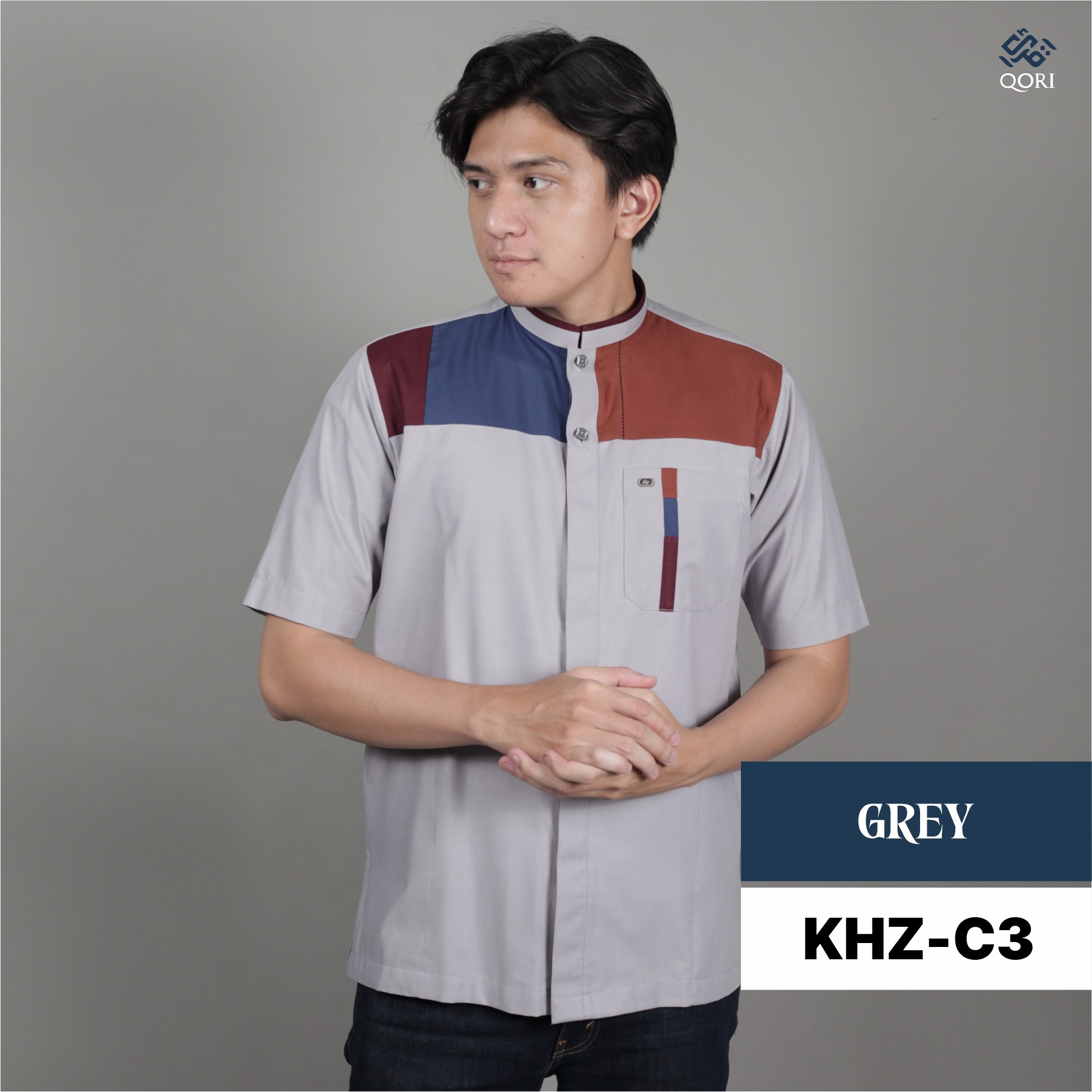 Qori Apparel Baju Koko Casual Khuzaimah (Lengan Pendek) KHZ-1