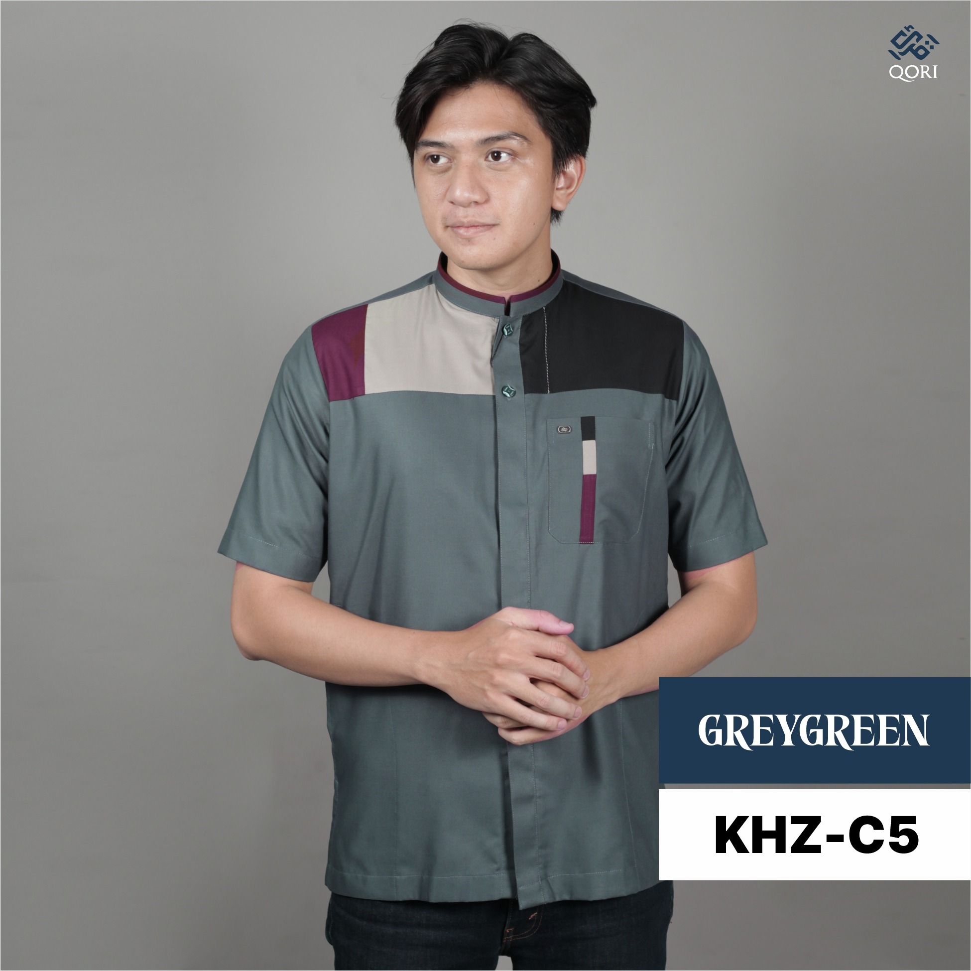 Qori Apparel Baju Koko Casual Khuzaimah (Lengan Pendek) KHZ-1