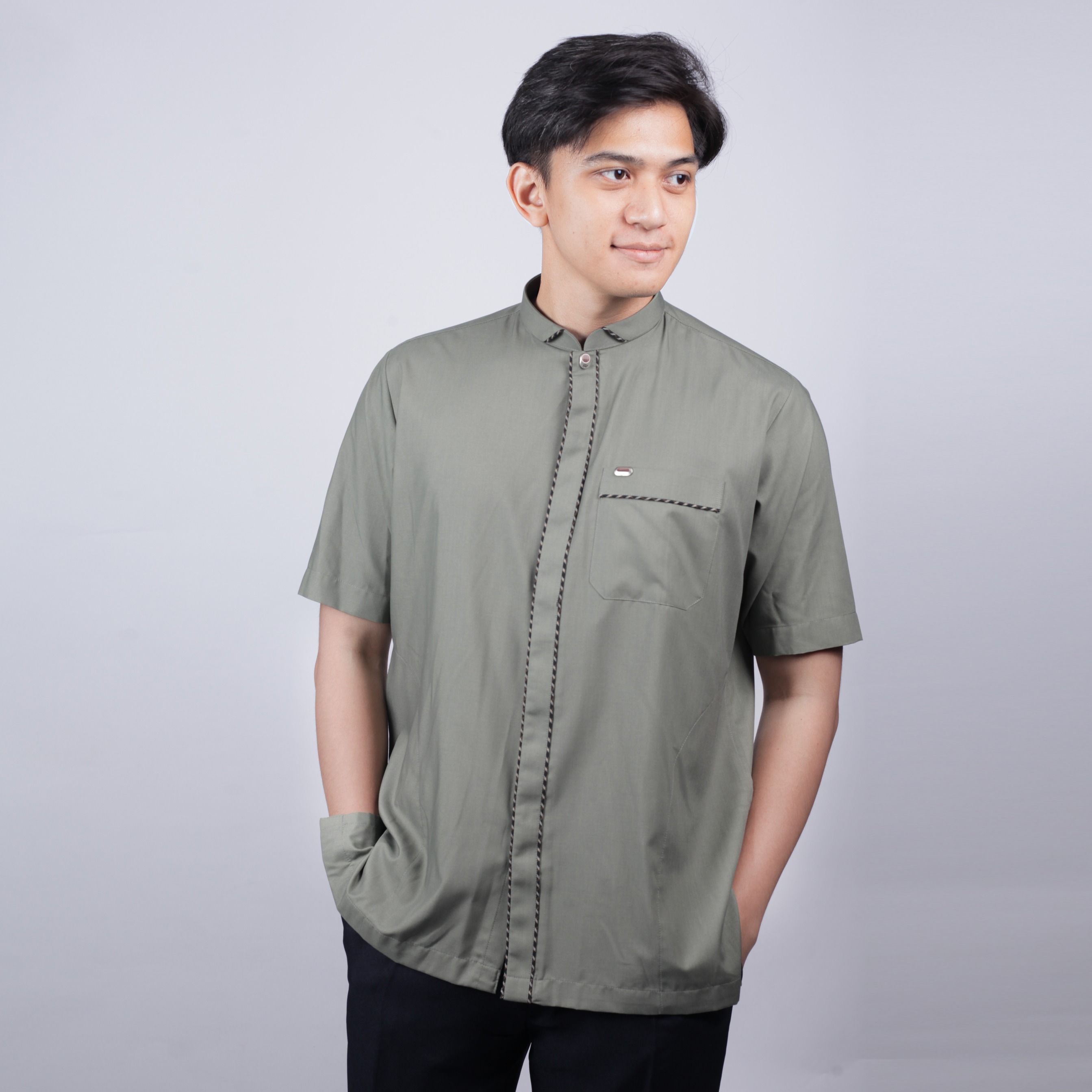 Qori Apparel Signature Salamah Kemeja Koko Lengan Pendek LAM-1