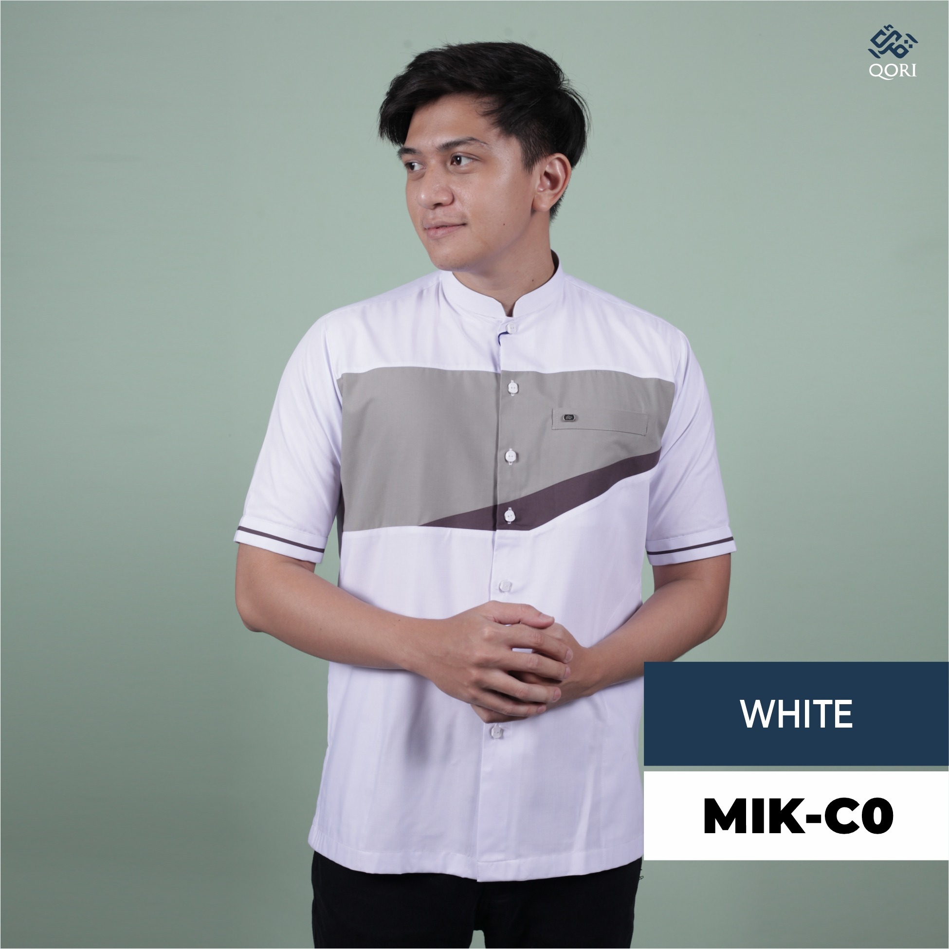 Qori Apparel Casual Reguler White Series Kemeja Lengan Pendek - 25/26