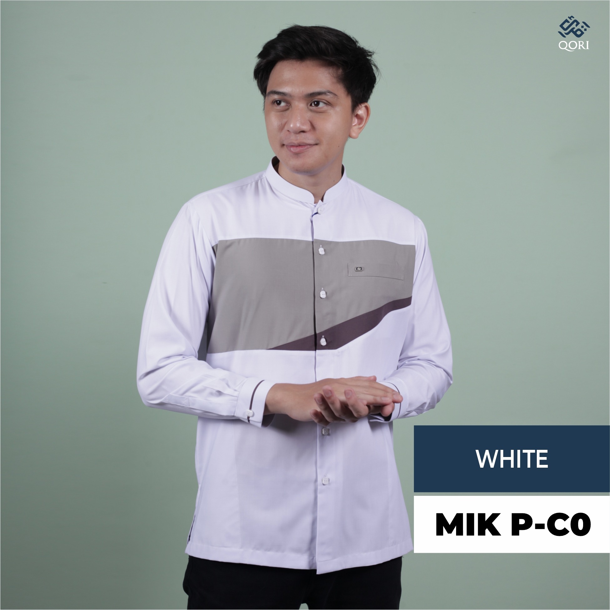 Qori Apparel Reguler Casual Mikhyariq Kemeja Koko Lengan Panjang MIK-2