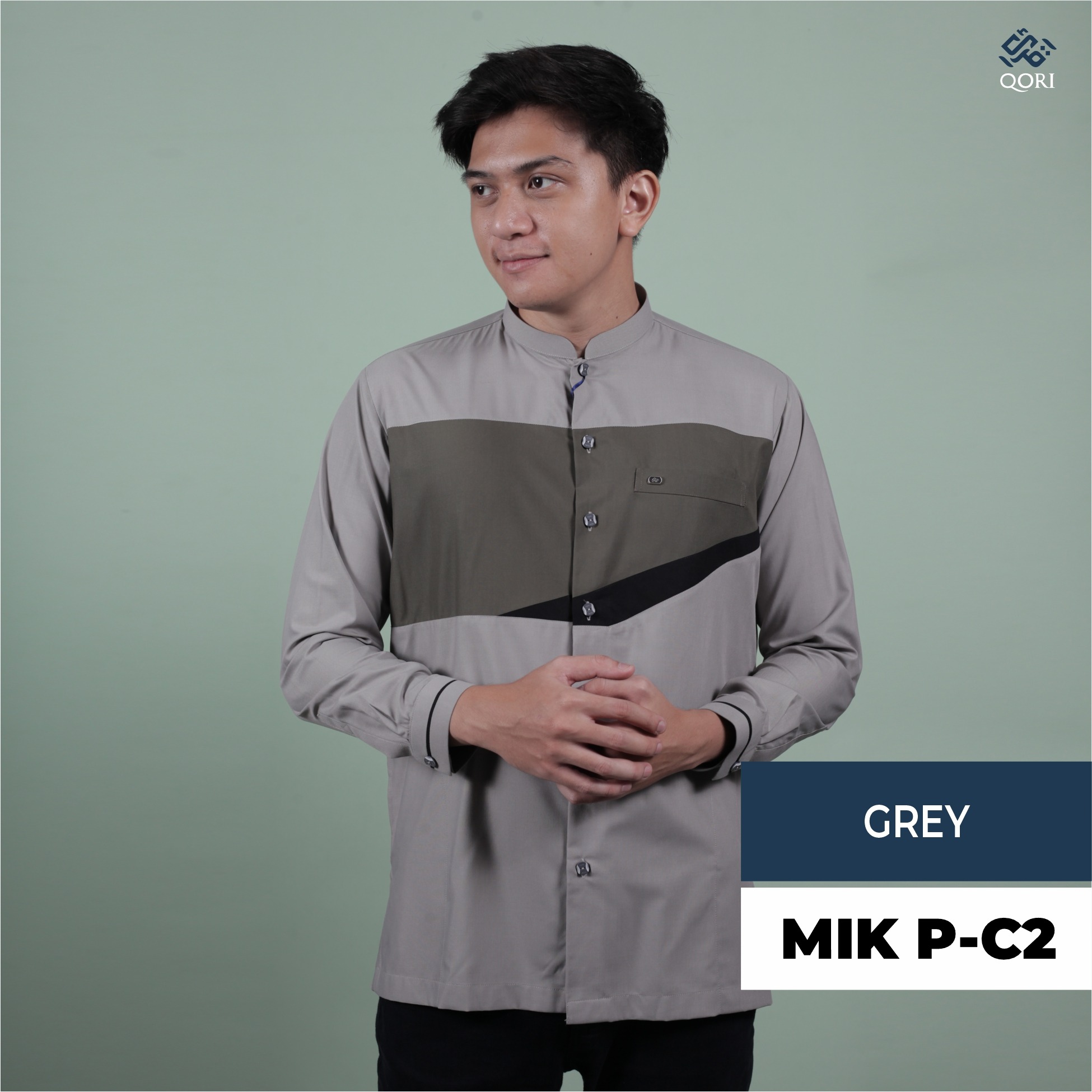 Qori Apparel Reguler Casual Mikhyariq Kemeja Koko Lengan Panjang MIK-2
