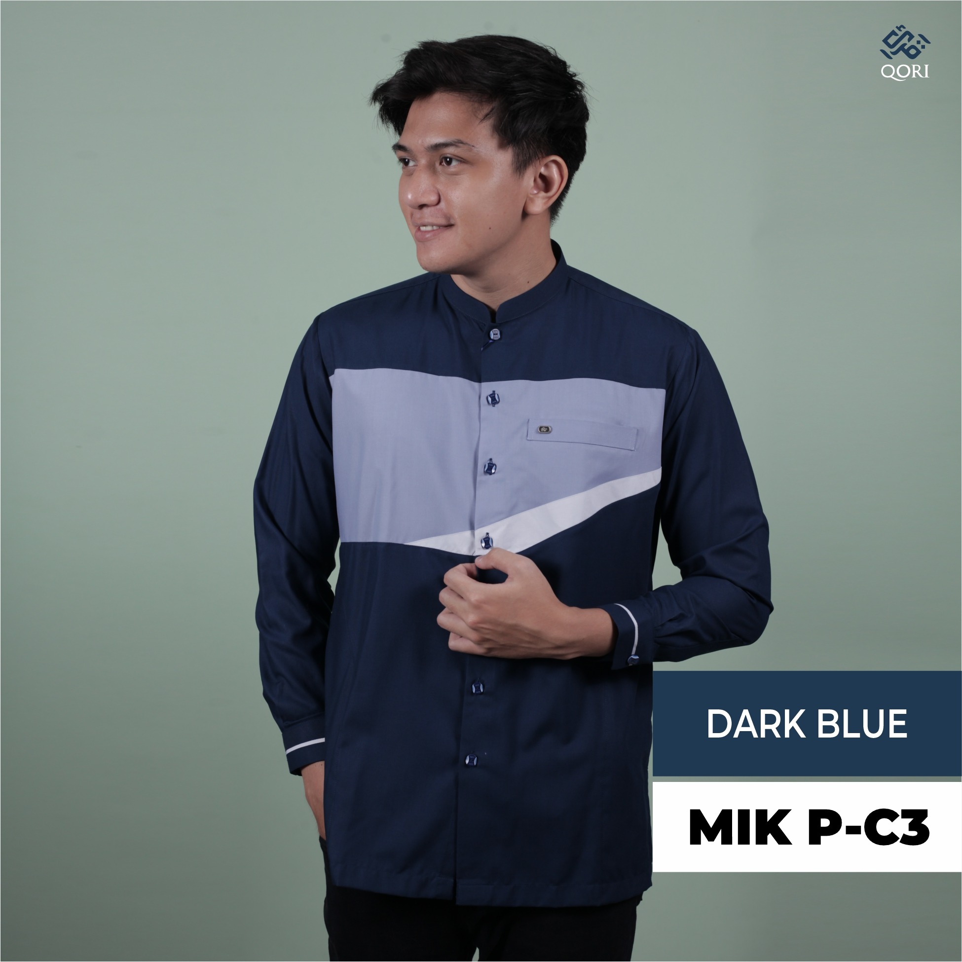 Qori Apparel Reguler Casual Mikhyariq Kemeja Koko Lengan Panjang MIK-2