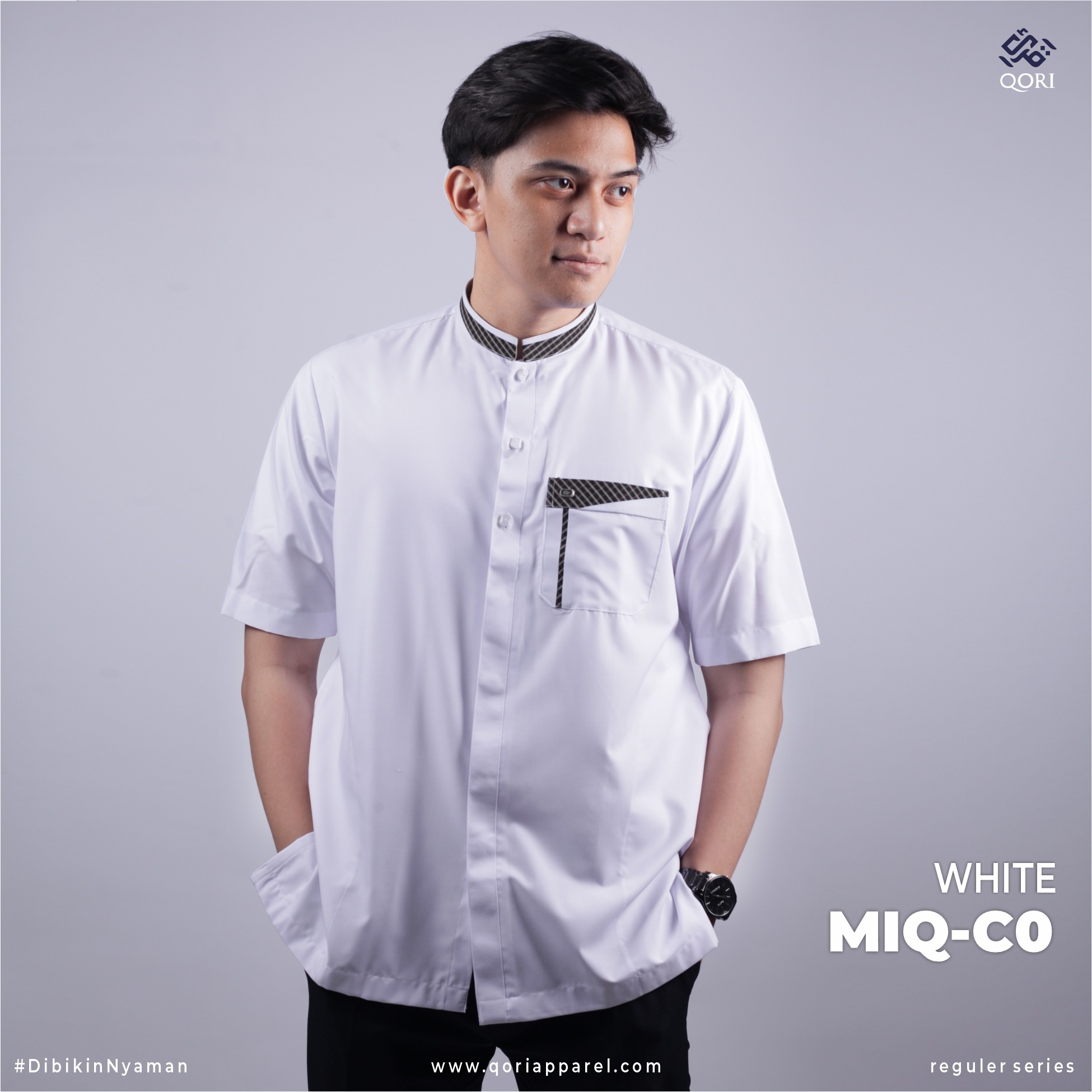 Qori Apparel Reguler Miqdad Bin Al-Aswad Kemeja Koko Lengan Pendek MIQ-1