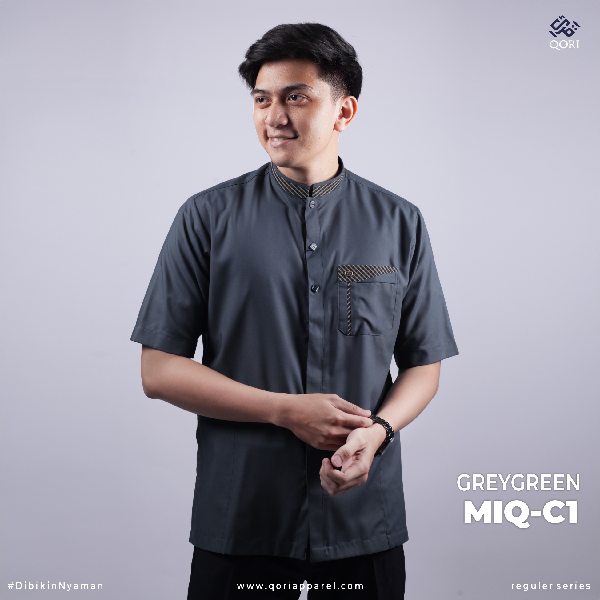 Qori Apparel Reguler Miqdad Bin Al-Aswad Kemeja Koko Lengan Pendek MIQ-1
