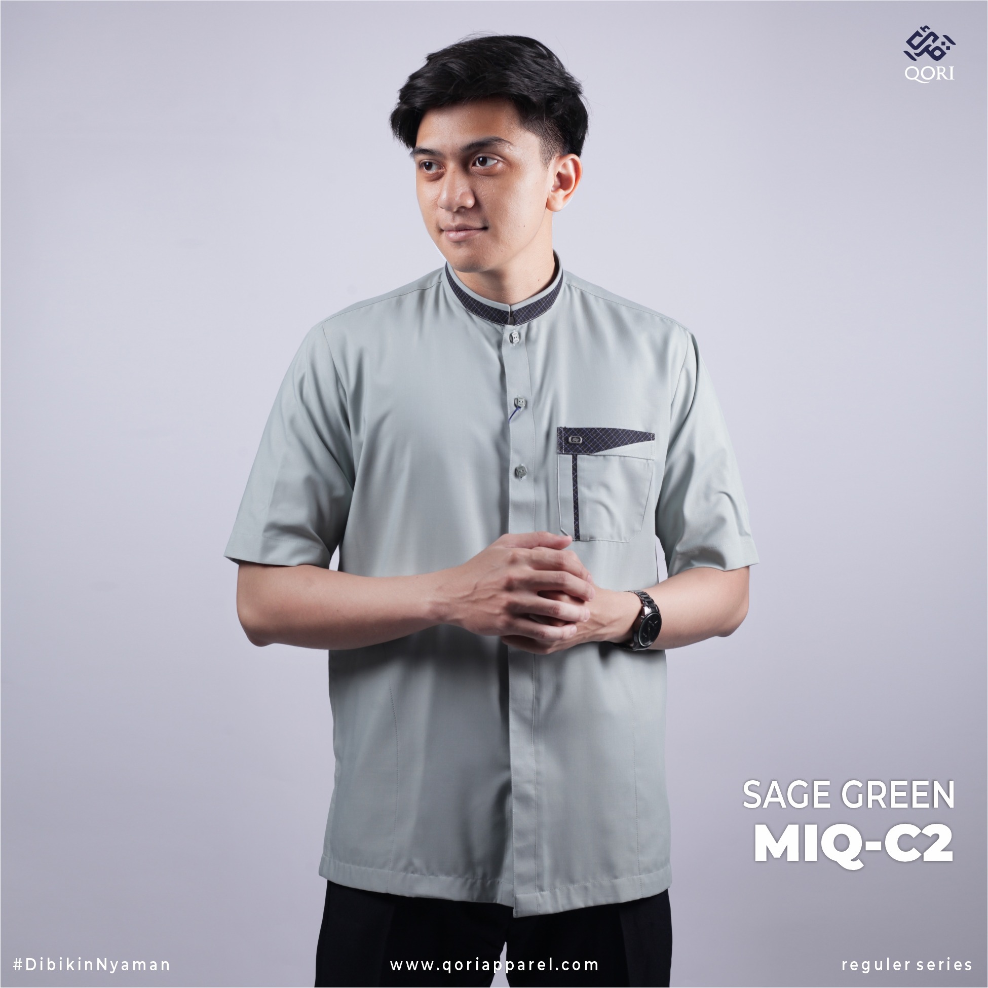 Qori Apparel Reguler Miqdad Bin Al-Aswad Kemeja Koko Lengan Pendek MIQ-1