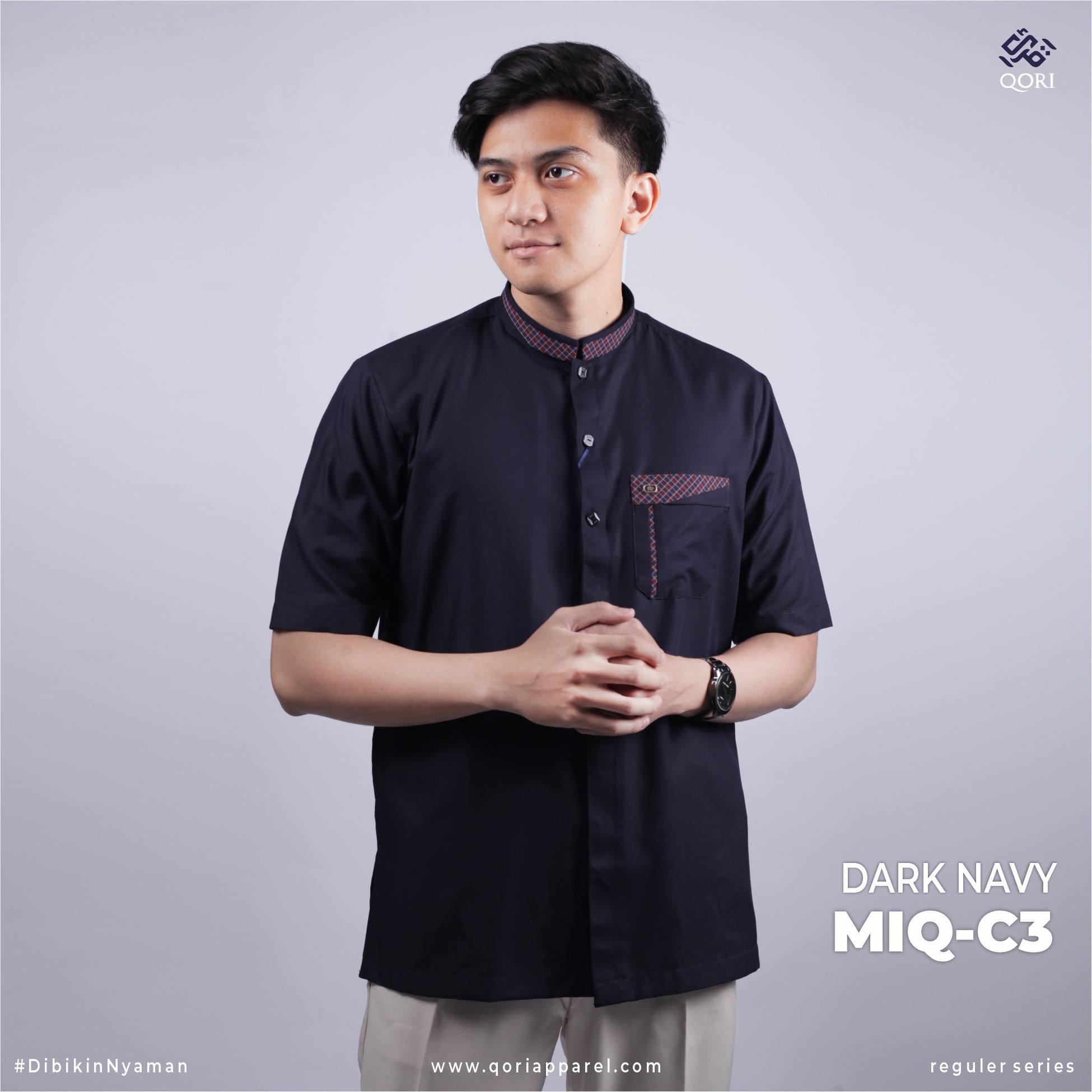 Qori Apparel Reguler Miqdad Bin Al-Aswad Kemeja Koko Lengan Pendek MIQ-1