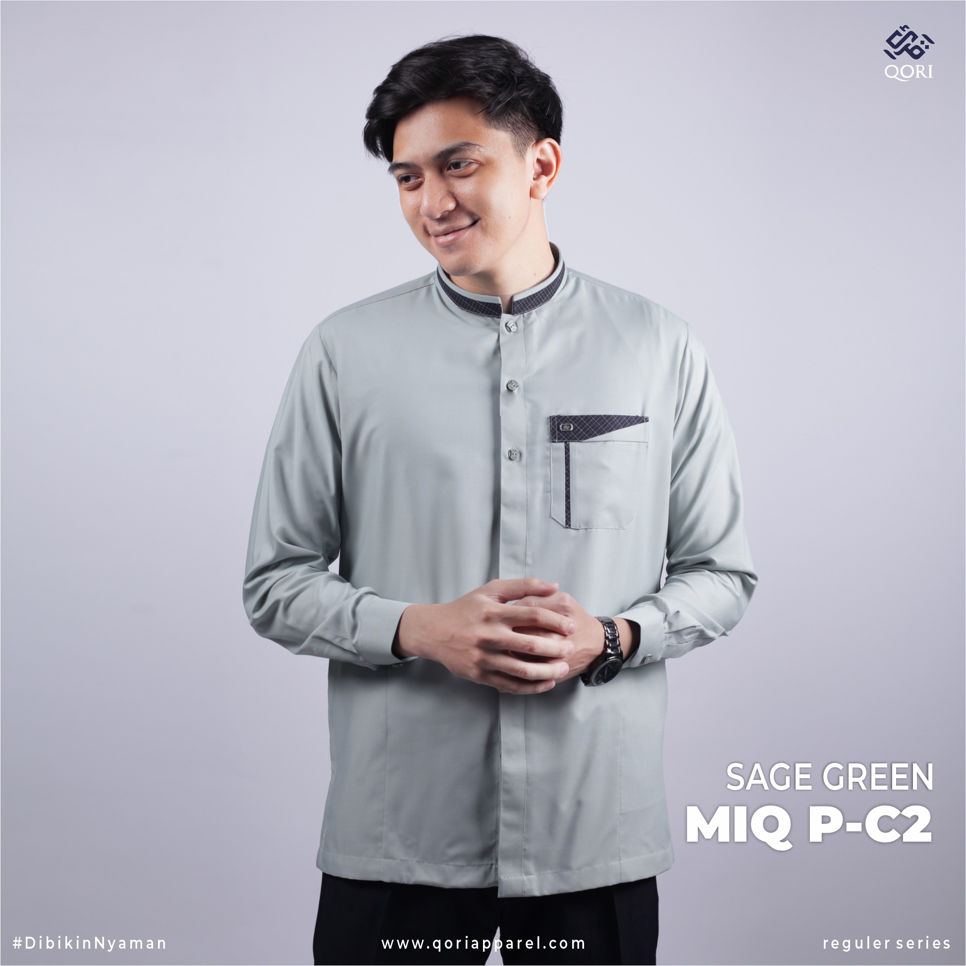 Qori Apparel Reguler Miqdad Bin Al-Aswad Kemeja Koko Lengan Panjang MIQ-2