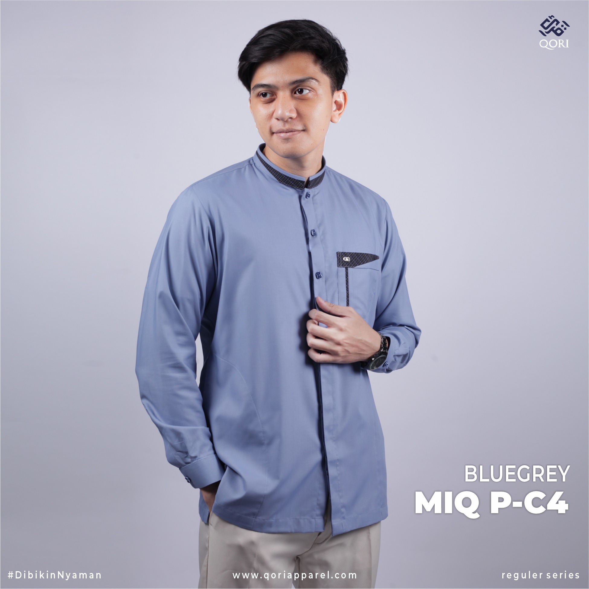 Qori Apparel Reguler Miqdad Bin Al-Aswad Kemeja Koko Lengan Panjang MIQ-2
