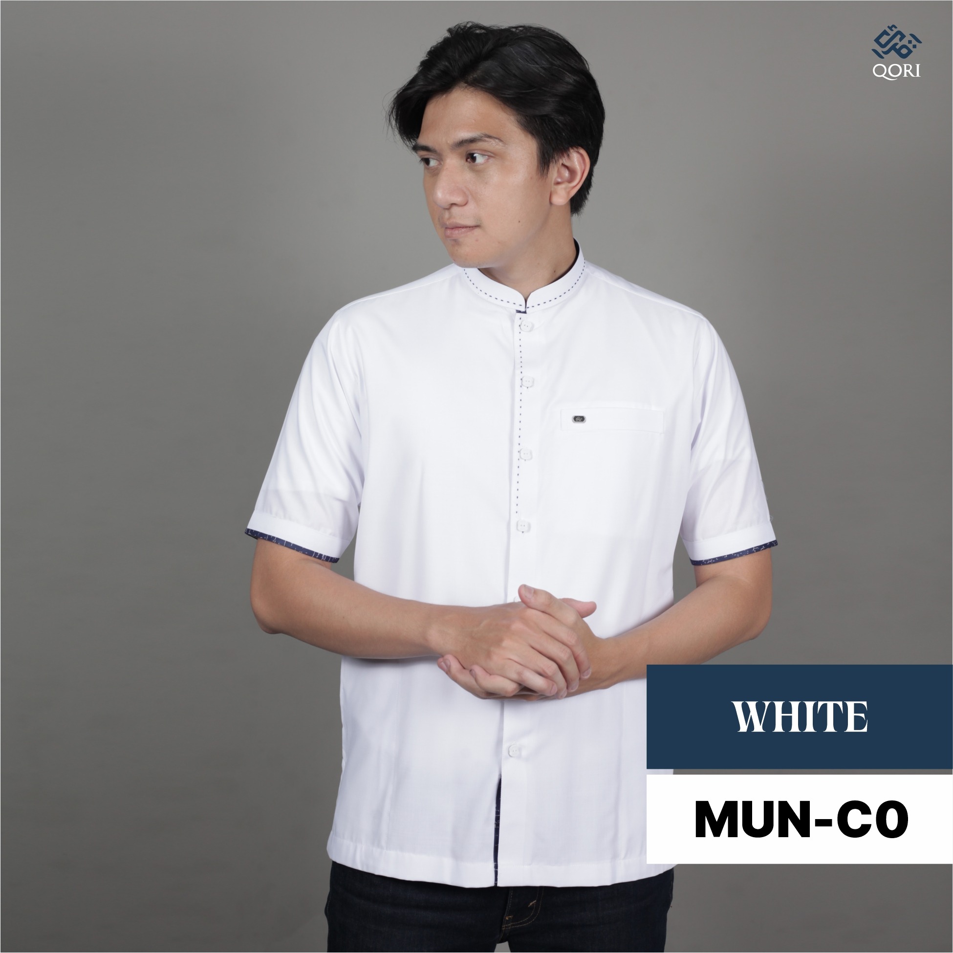 Qori Apparel Casual Reguler White Series Kemeja Lengan Pendek - 25/26