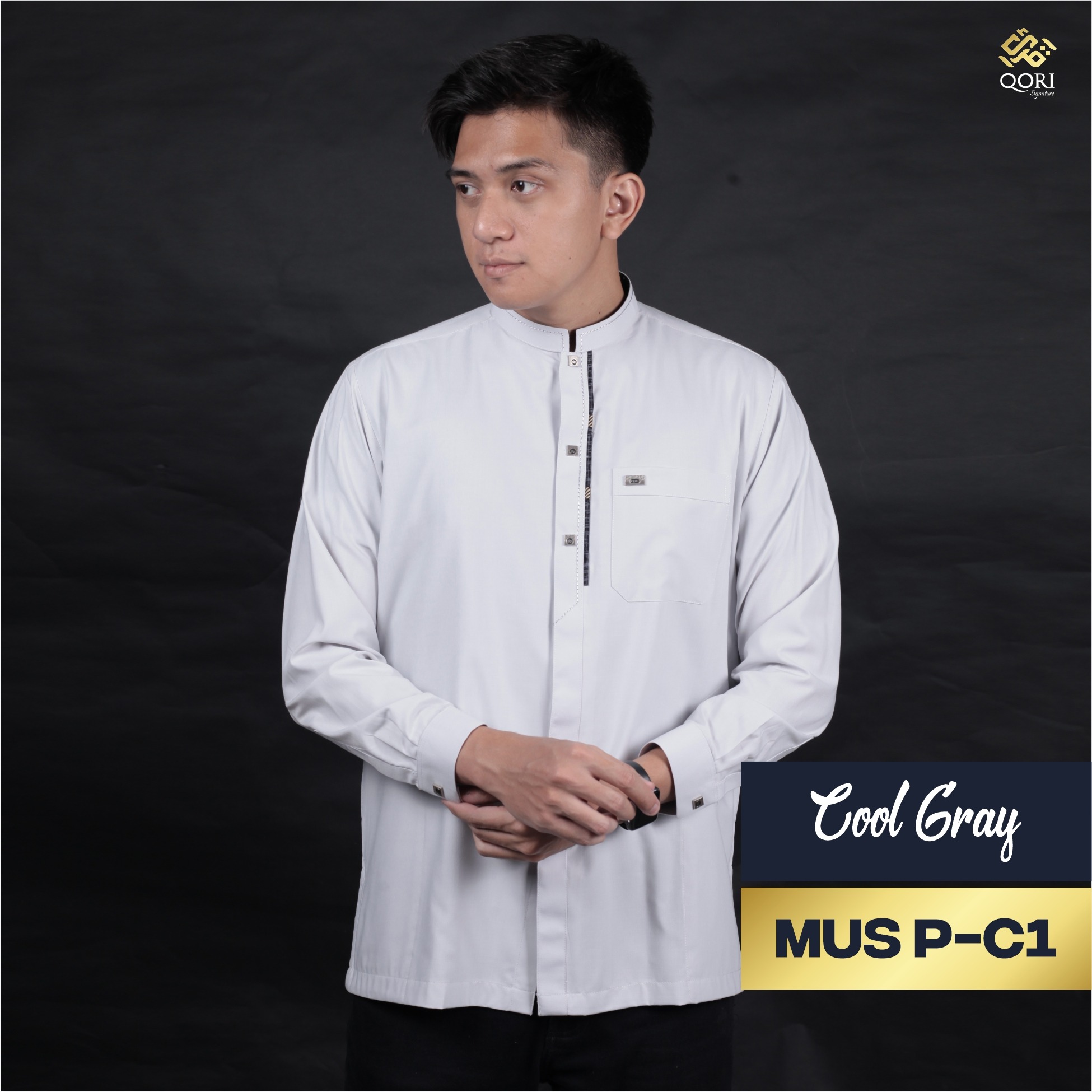 Qori Apparel Signature Baju Koko Casual Abu Musa Al Asyari (Lengan Panjang) MUS-2