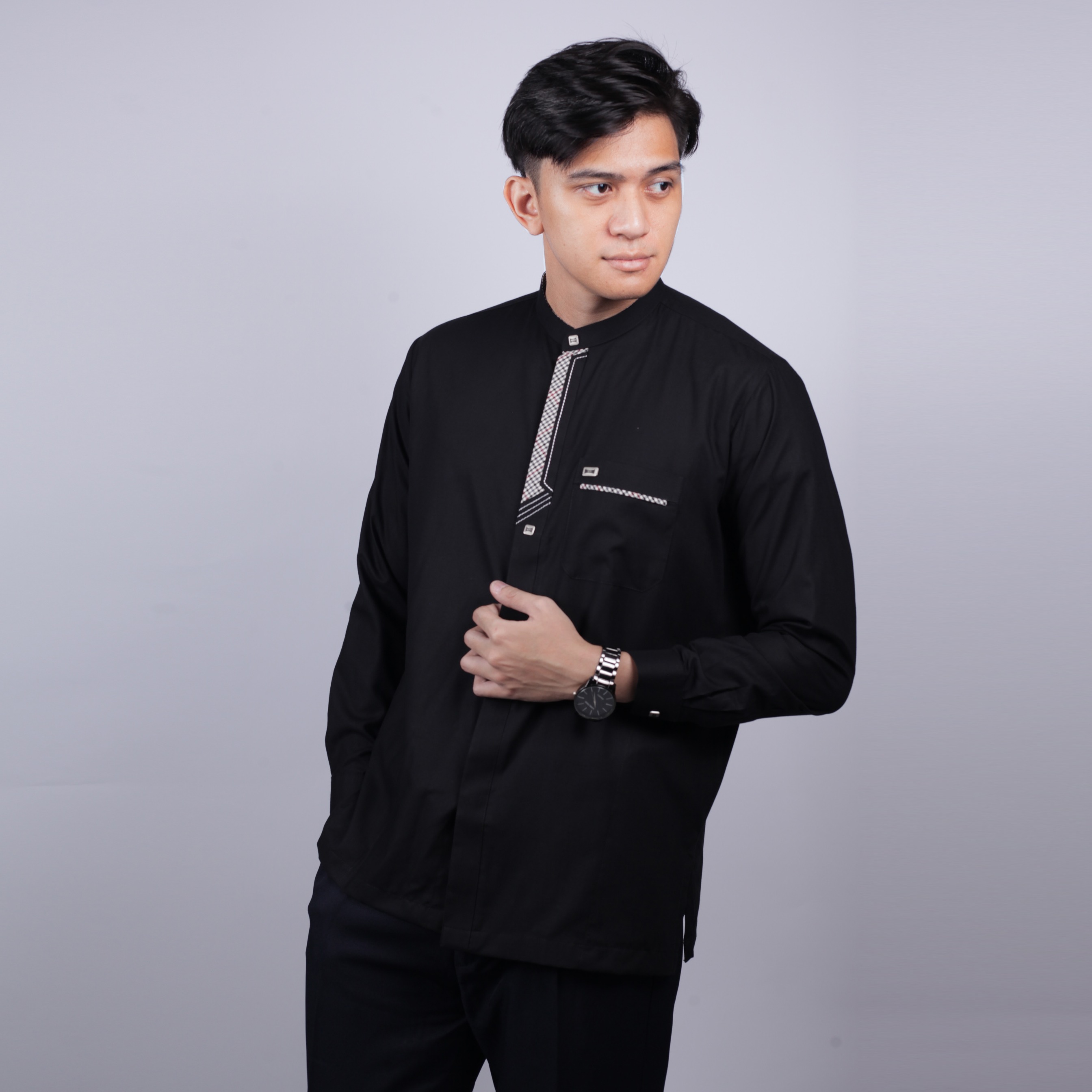 Qori Apparel Signature Nu’man bin Malik Baju Koko Pria Lengan Panjang NAN-2