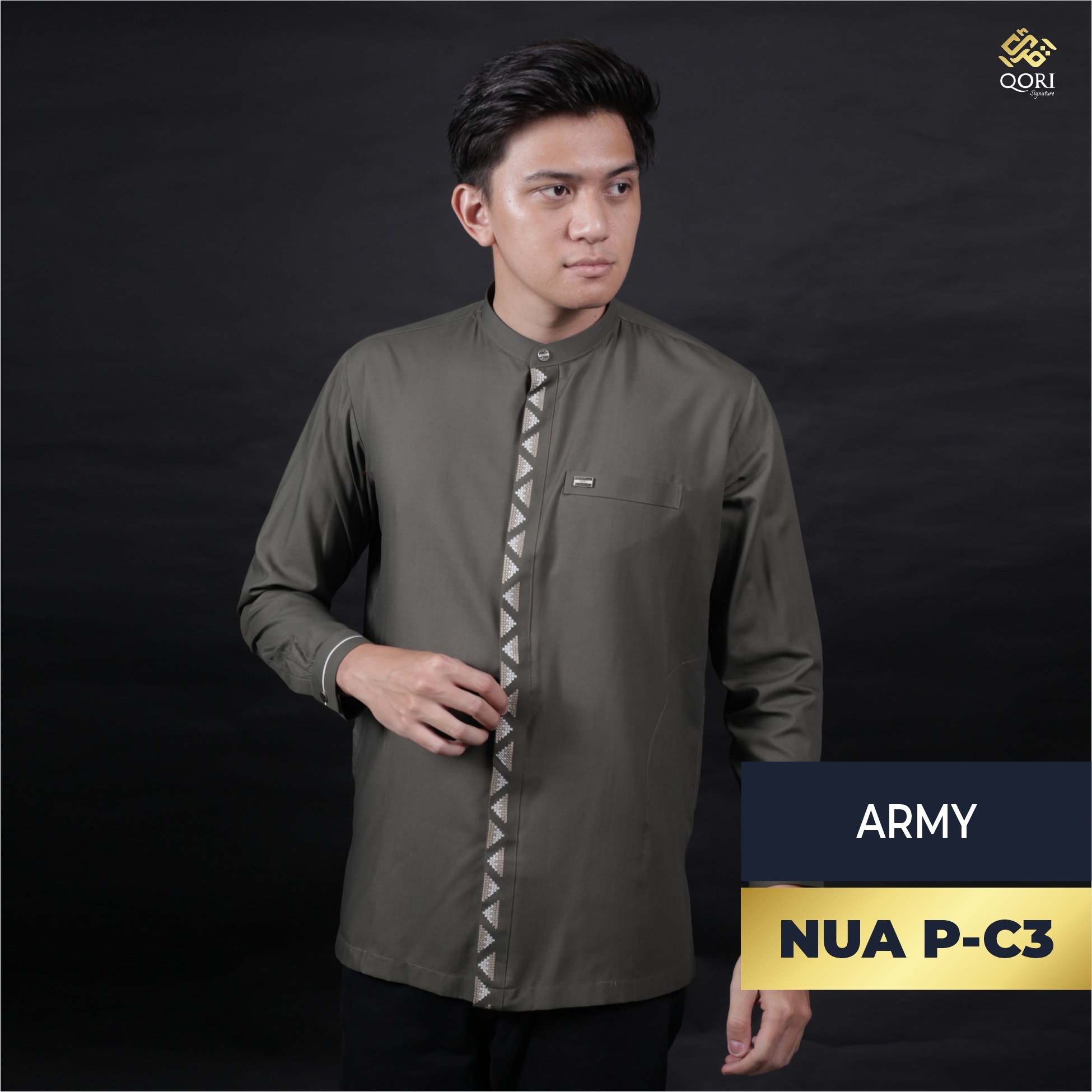 Qori Apparel Signature Nu'aim bin Mas'ud Baju Koko Casual (Lengan Panjang) NUA-2