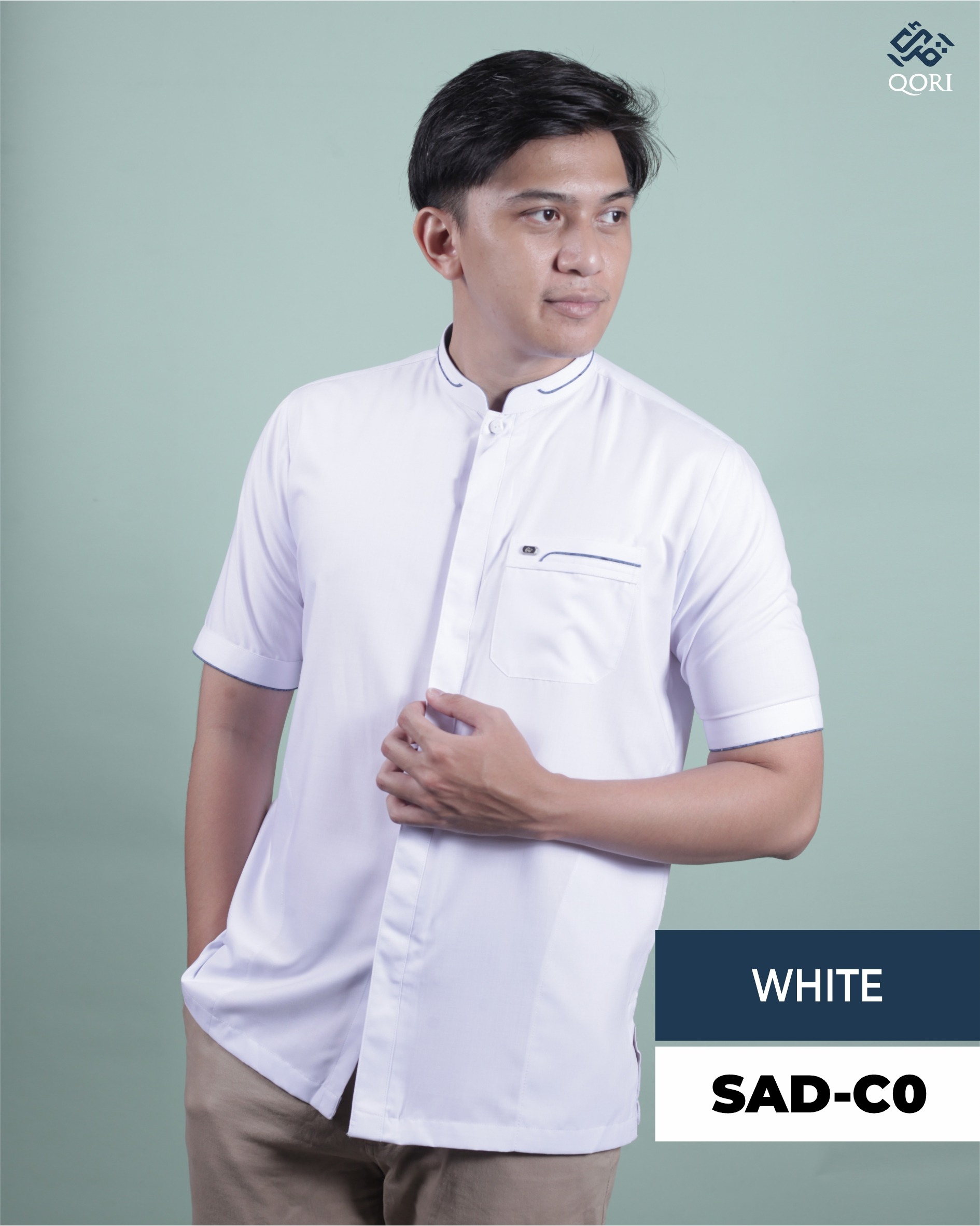 Qori Apparel Casual Reguler White Series Kemeja Lengan Pendek - 25/26