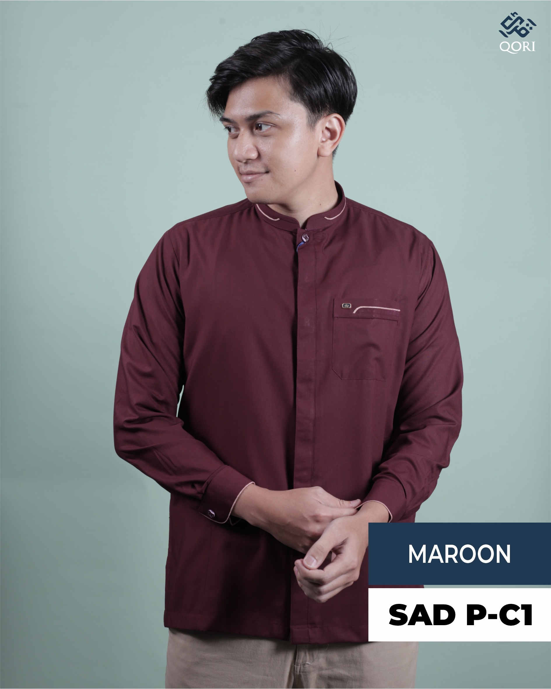 Qori Apparel Reguler Casual Sa’ad bin Mu’adz Kemeja Koko Lengan Panjang SAD-2