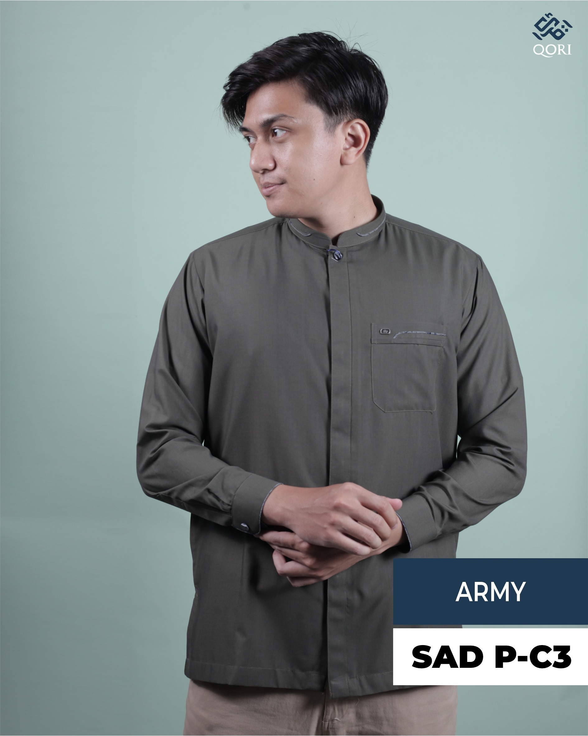 Qori Apparel Reguler Casual Sa’ad bin Mu’adz Kemeja Koko Lengan Panjang SAD-2