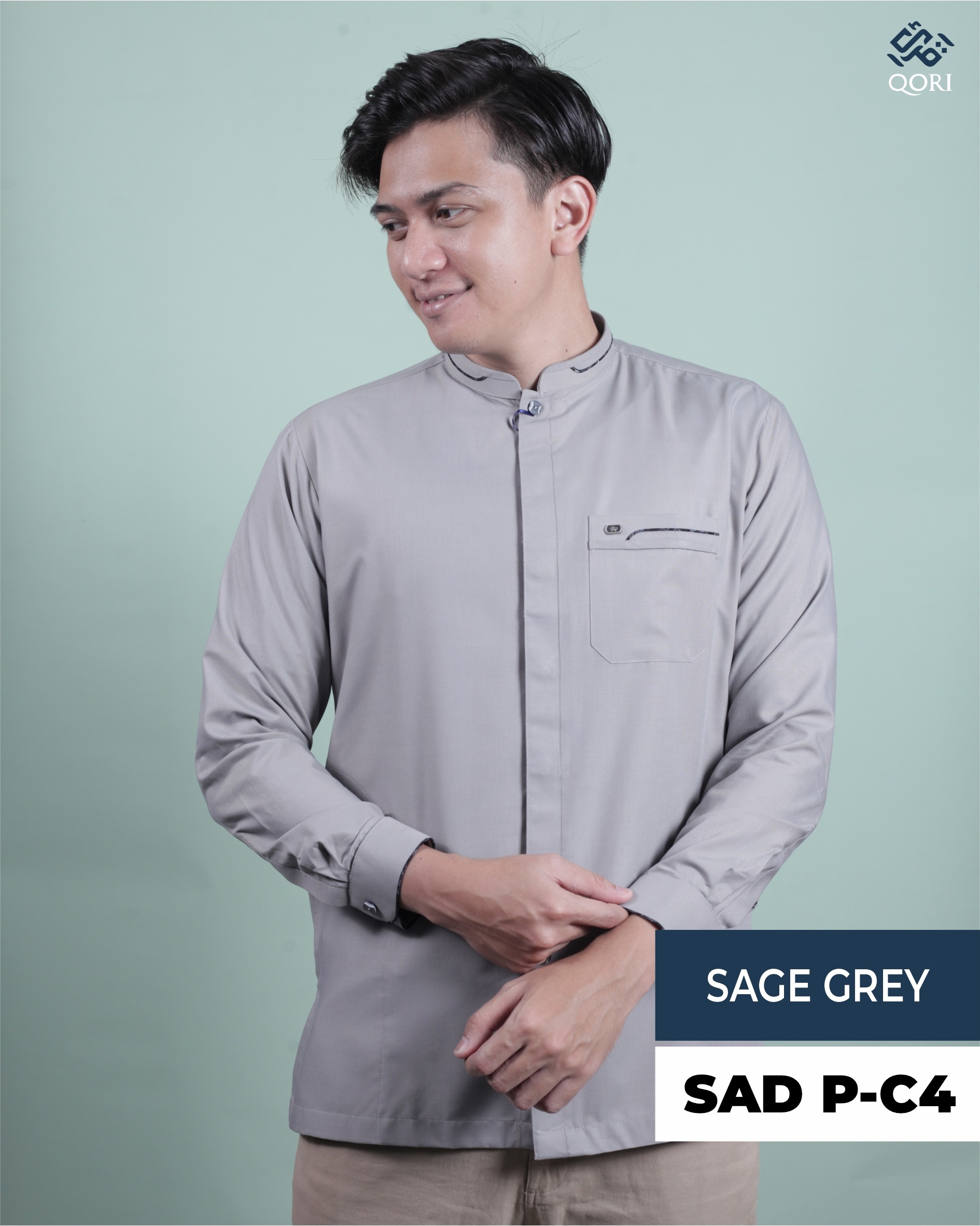 Qori Apparel Reguler Casual Sa’ad bin Mu’adz Kemeja Koko Lengan Panjang SAD-2