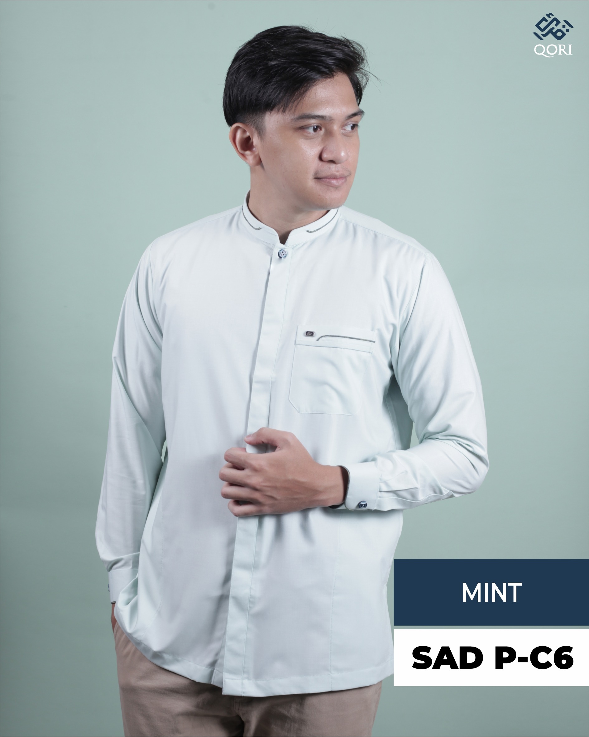 Qori Apparel Reguler Casual Sa’ad bin Mu’adz Kemeja Koko Lengan Panjang SAD-2