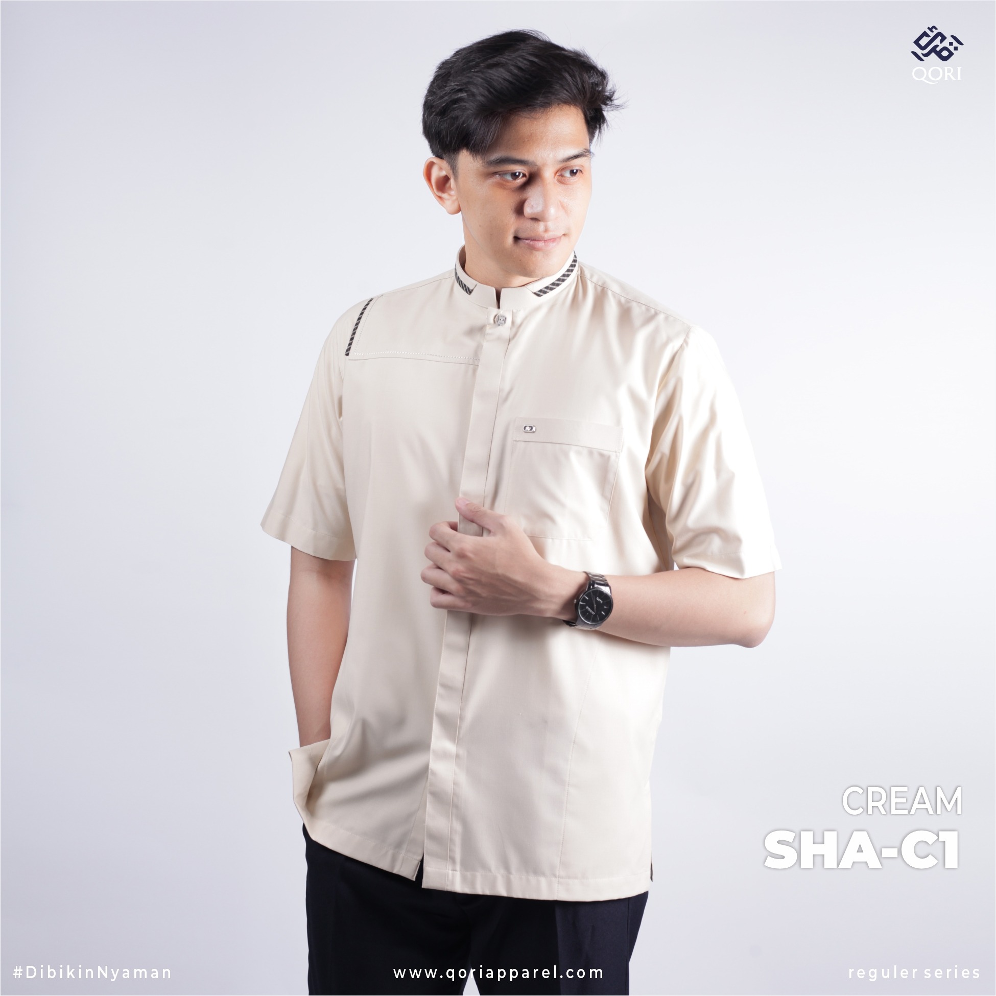 Qori Apparel Reguler Shafwan Bin Umayyah Kemeja Koko Lengan Pendek SHA-1