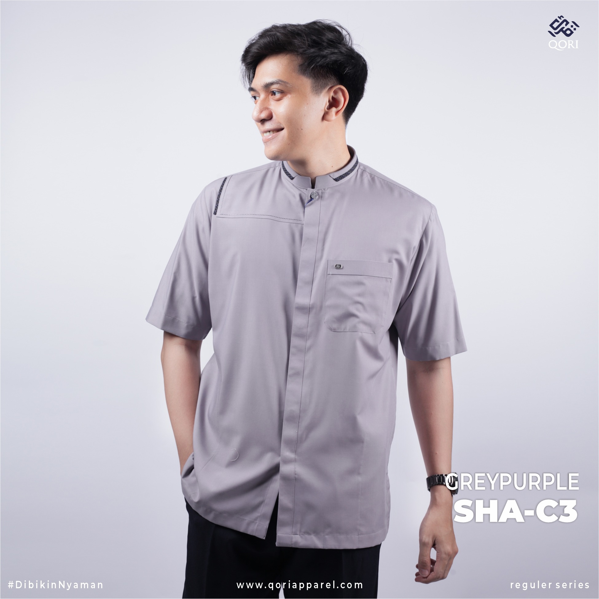 Qori Apparel Reguler Shafwan Bin Umayyah Kemeja Koko Lengan Pendek SHA-1